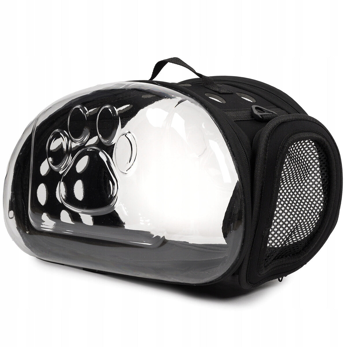 TRANSPORTER TRANSPARENT BAG FOR SMALL ANIMALS CAT DOG - S BLACK Product height 22 cm