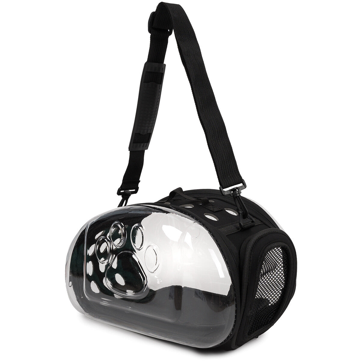 TRANSPORTER TRANSPARENT BAG FOR SMALL ANIMALS CAT DOG - S BLACK