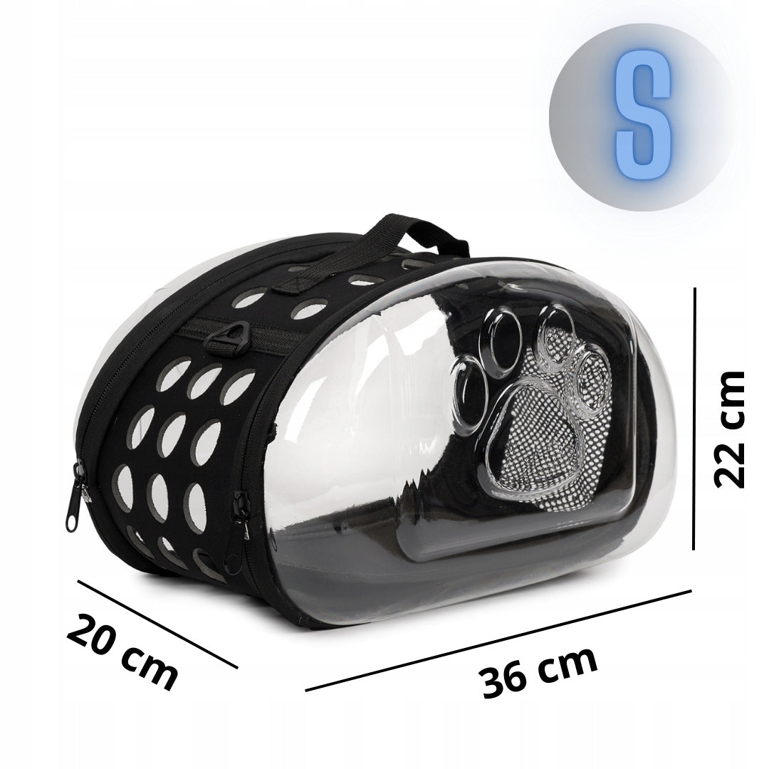 TRANSPORTER TRANSPARENT BAG FOR SMALL ANIMALS CAT DOG - S GREY Brand no brand
