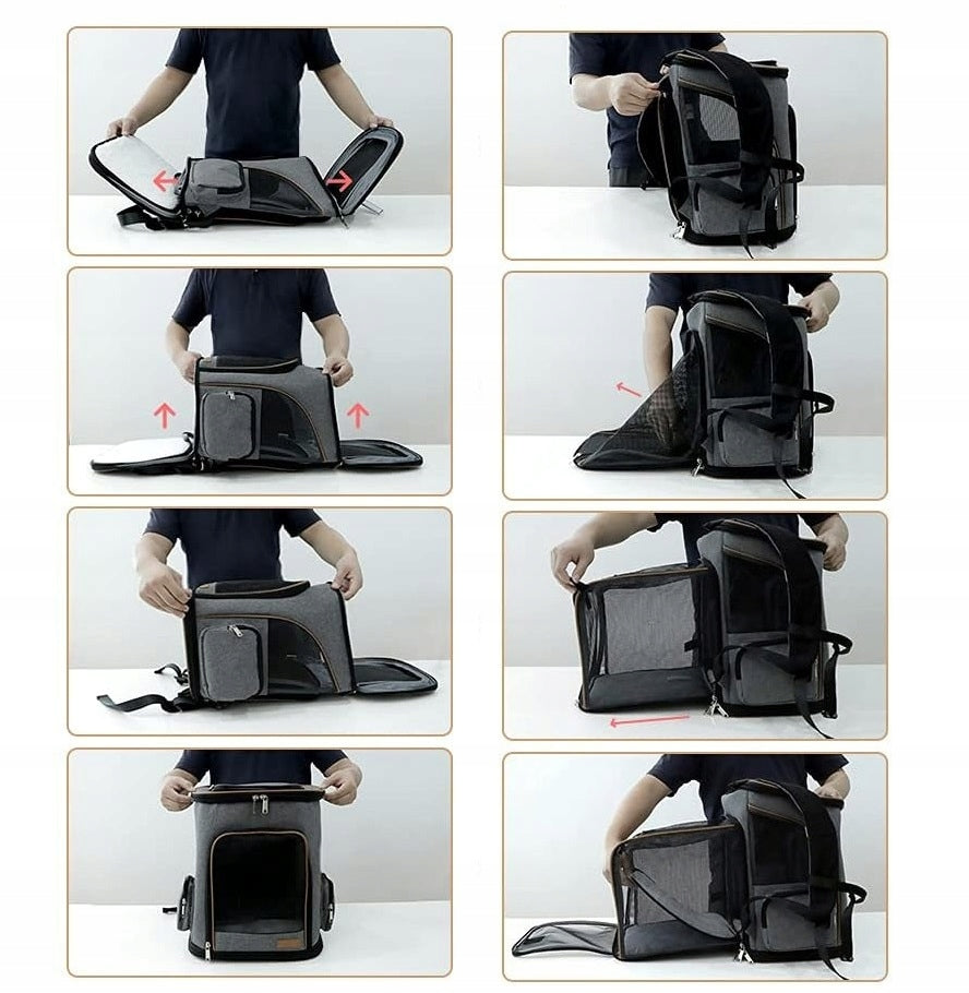 TRANSPORTER backpack for CAT and DOG FOLDING VENTILATED EXTENDED (I219) Brand no brand