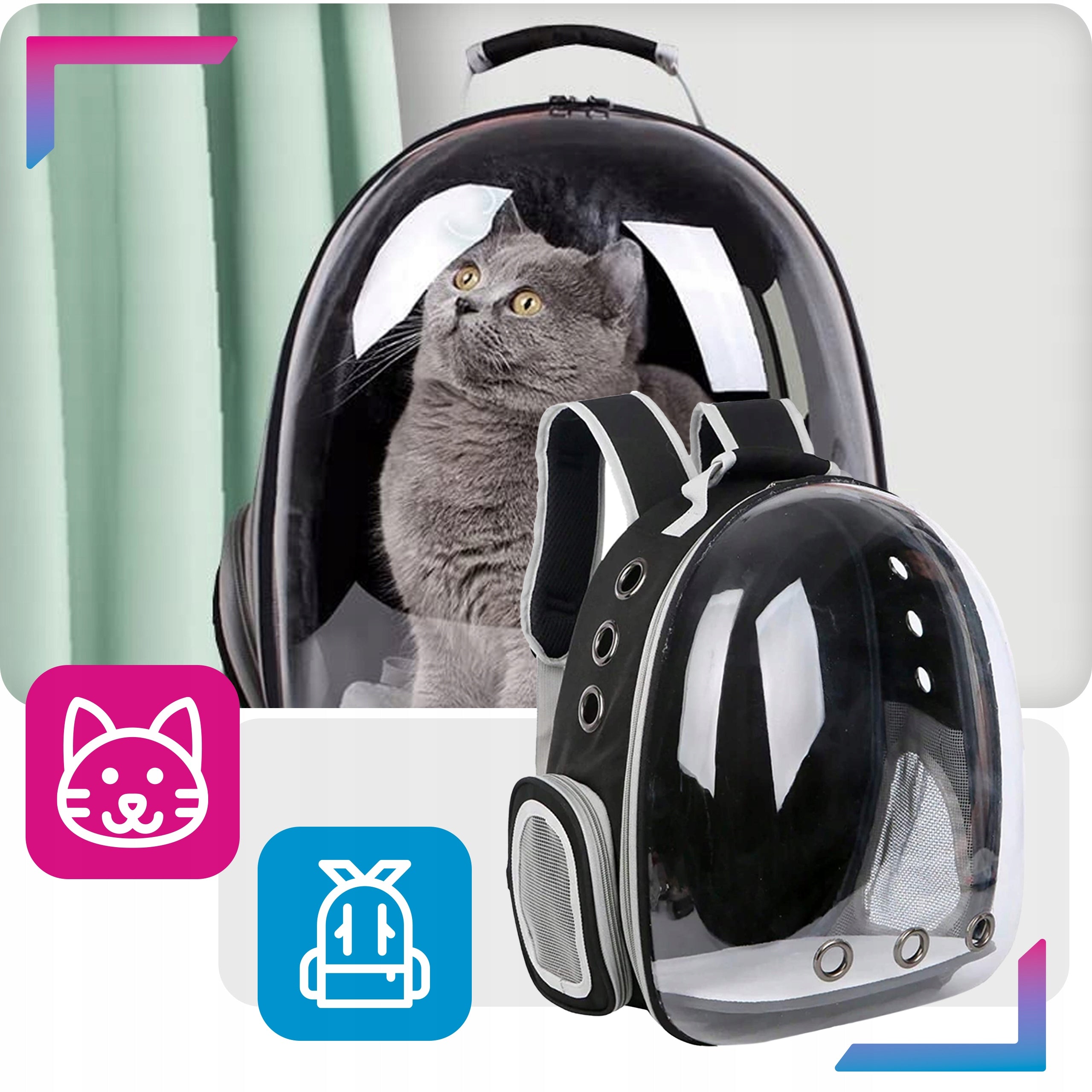 TRANSPORTER for CAT DOG bag large backpack TRAVEL STRONG Animals sturdy Manufacturer code Transporter dla zwierząt kota psa plecak