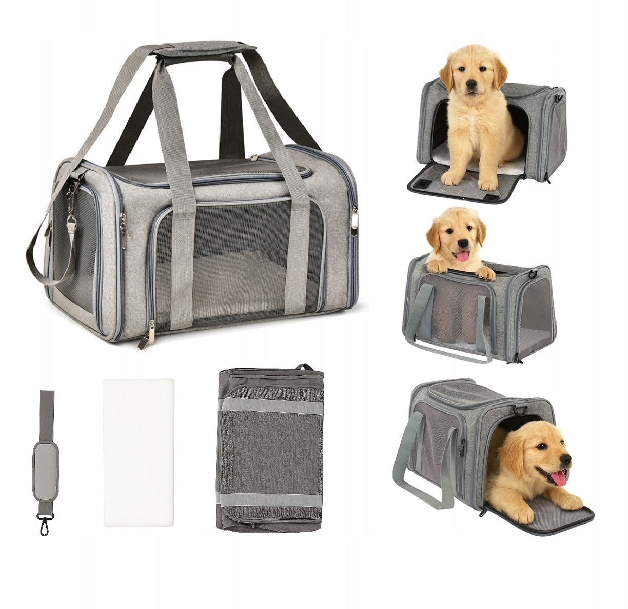 TRANSPORTER for cat dog bag with shoulder strap 45x30x30 M (I218)