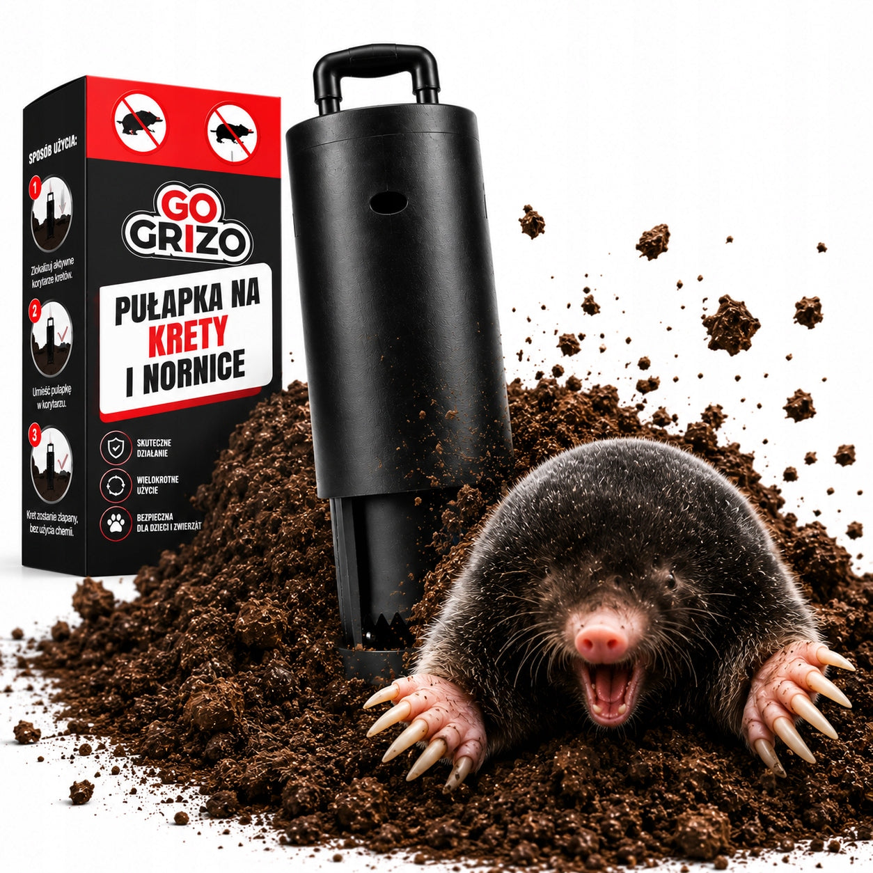 TRAP MOLETRAP PAW FOR MOLES AND VOLES EFFECTIVE RODENT GRIPPER