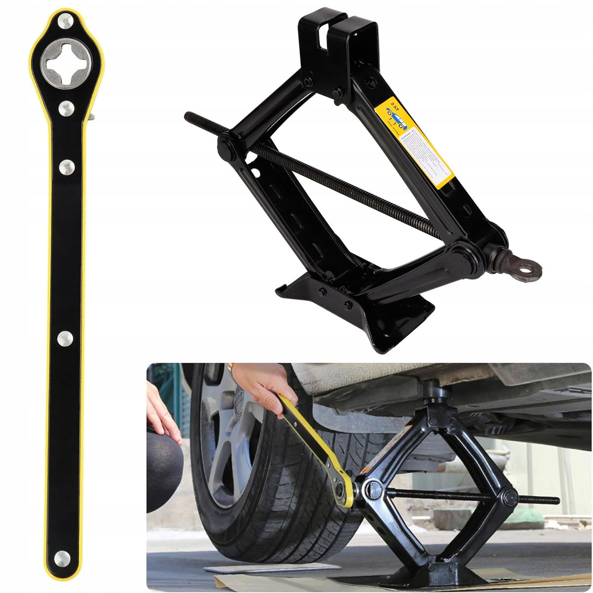 TRAPEZOIDAL LIFT 2,5T JACK CAR WHEEL WRENCH Brand no brand