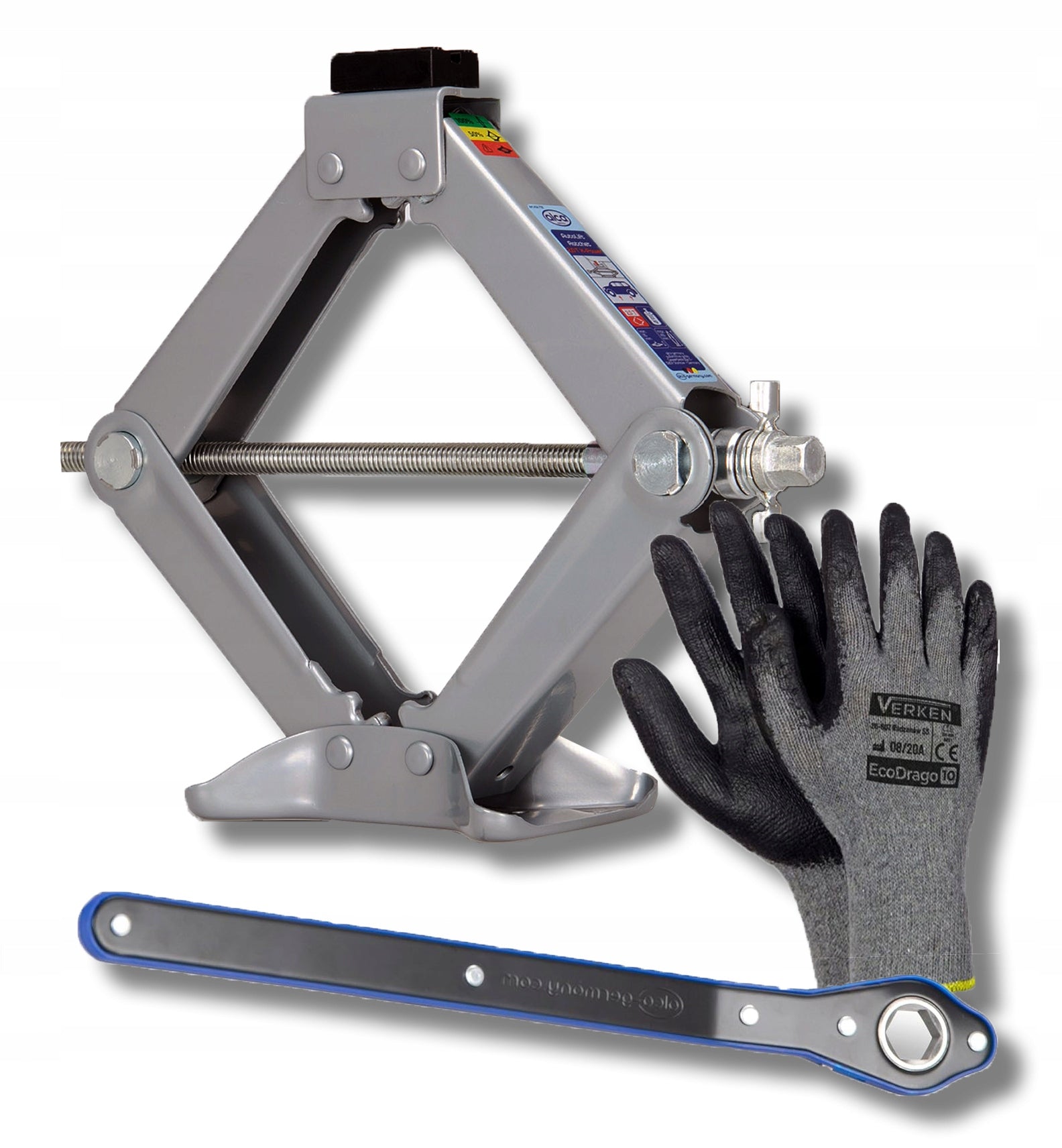 TRAPEZOIDAL LIFT LEVER 2,0t ALCA + RUBBER + Wrench +Gloves