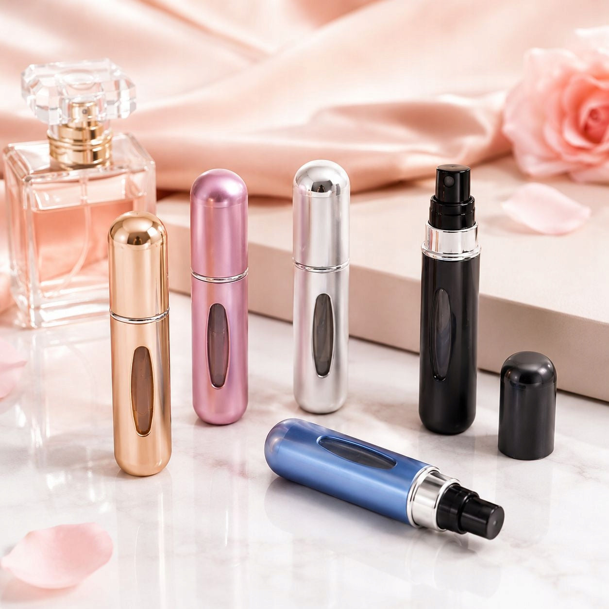 TRAVEL ATOMIZER FOR PERFUME VIAL BOTTLE PERFUME DISPENSER 5 ml MIX Packaging status original