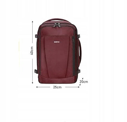 TRAVEL BACKPACK HAND LUGGAGE RYANAIR Ecohub 40X20X25cm 20L RED Manufacturer code 0705632909201
