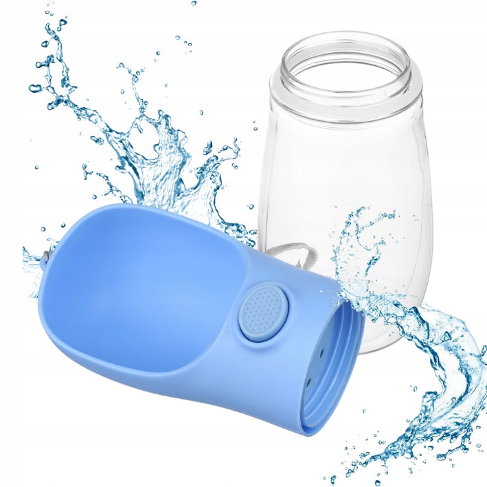 TRAVEL BOTTLE FOR DOGS PORTABLE BOWL WATER BOTTLE DRIER 450ml blue Material made from a synthetic material