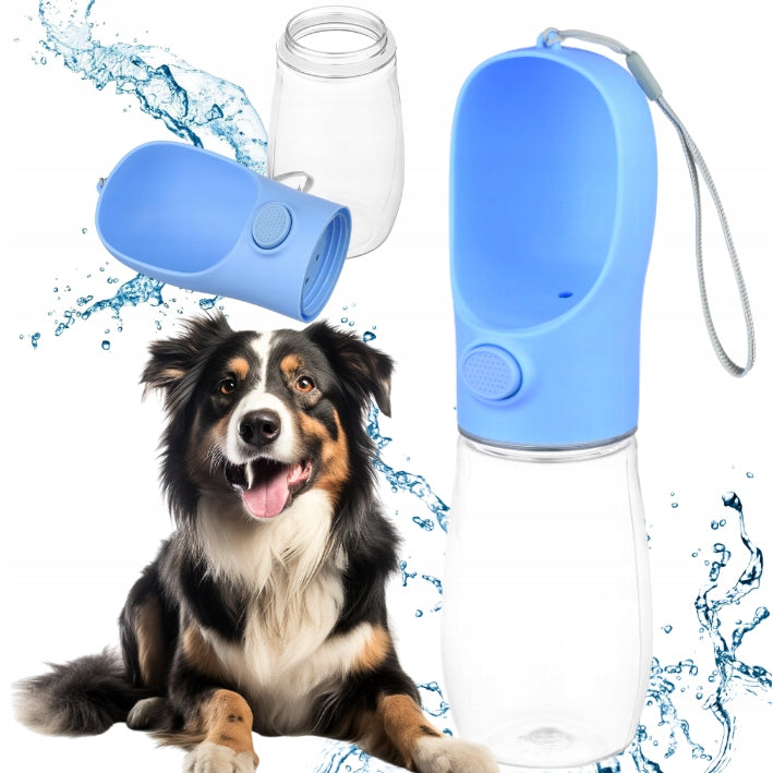 TRAVEL BOTTLE FOR DOGS PORTABLE BOWL WATER BOTTLE DRIER 450ml blue