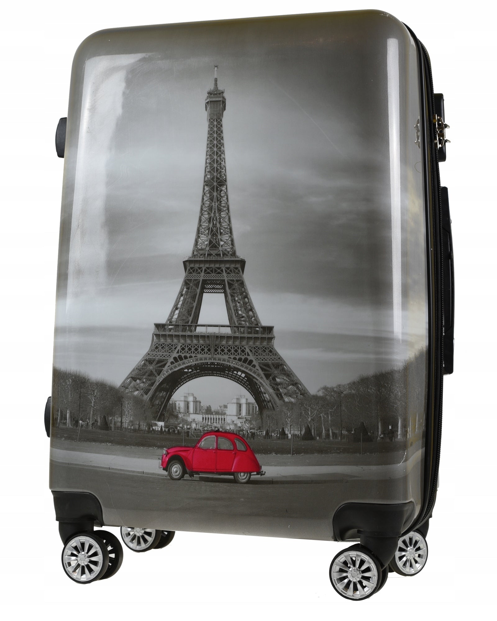 TRAVEL CASE BLACK AND WHITE MEDIUM EIFFEL TOWER MADISSON COMBINATION LOCK Brand no brand