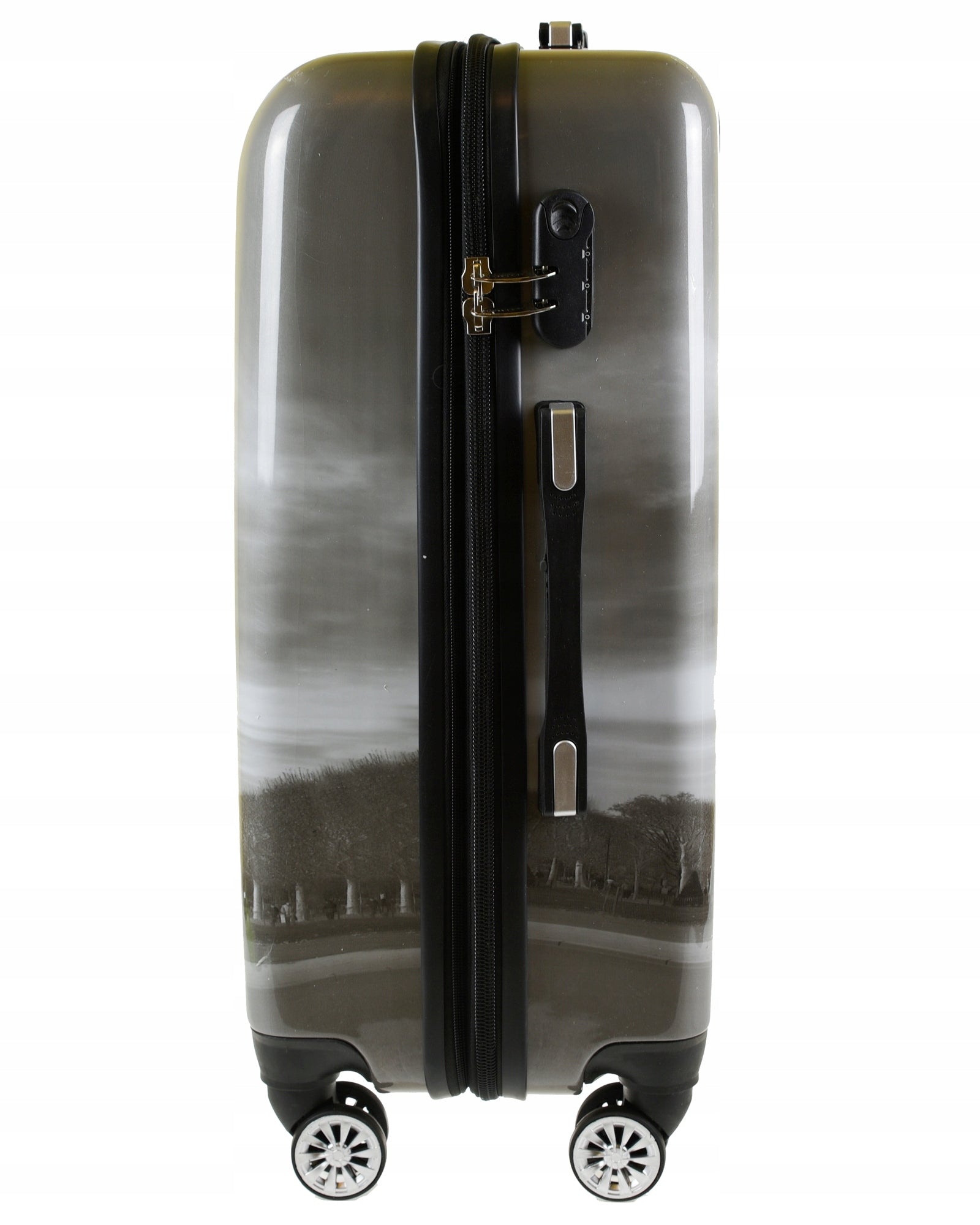 TRAVEL CASE BLACK AND WHITE MEDIUM EIFFEL TOWER MADISSON COMBINATION LOCK Height 64 cm