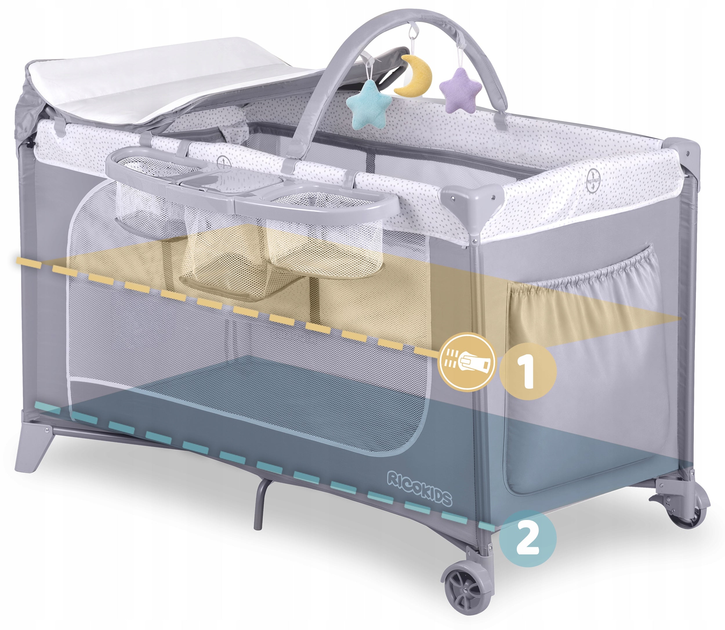 TRAVEL COT TWO-LEVEL FOLDING TRAVEL MATTRESS PLAYPEN + BAG Medical device no