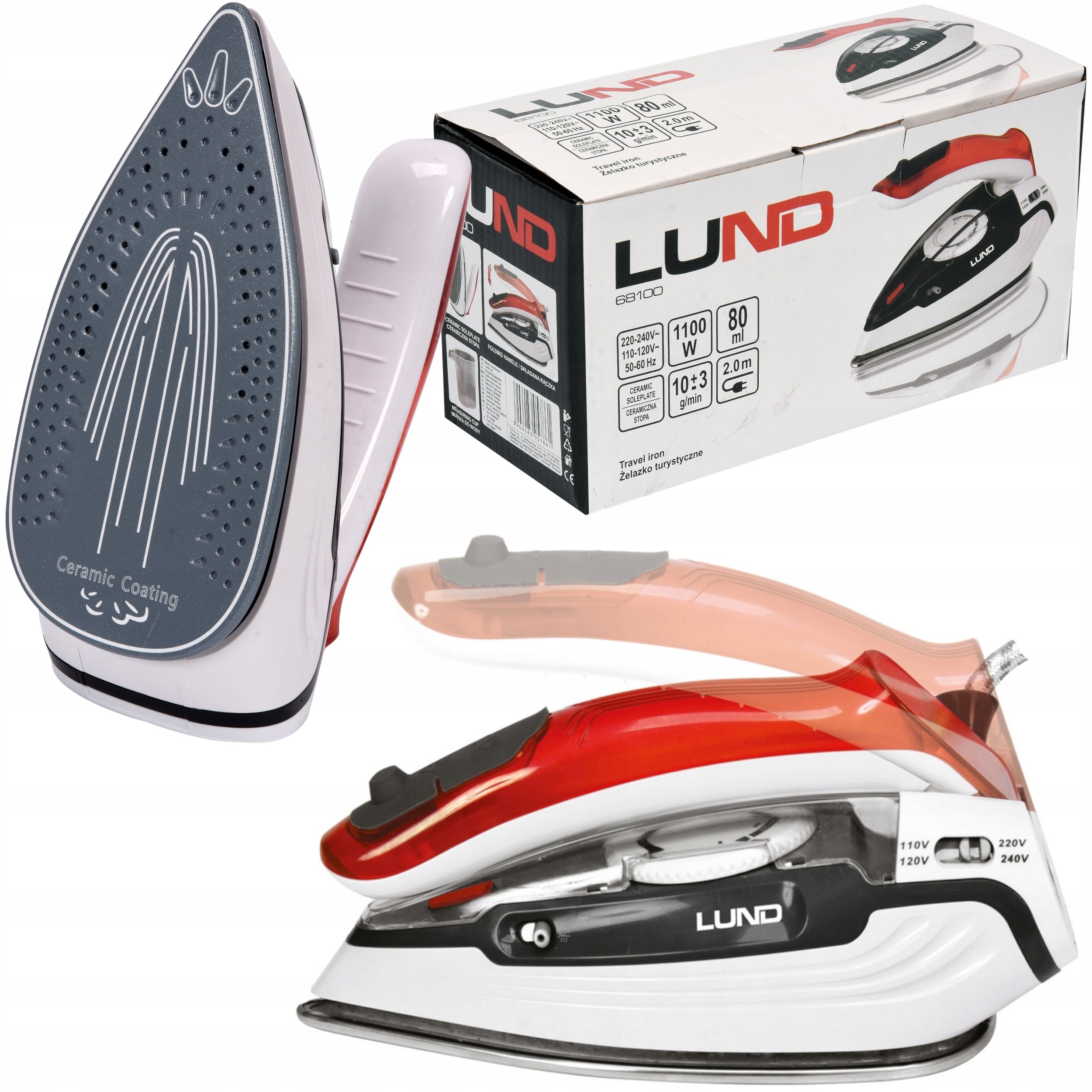 TRAVEL IRON SMALL TRAVEL 1100W FOLDING 3 FUNCTIONS LUND