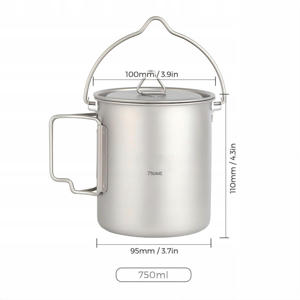 TRAVEL MUG WITH HANDLE AND HANDLE 750ML PURE TITANIUM 100 x 110 mm Packaging status original