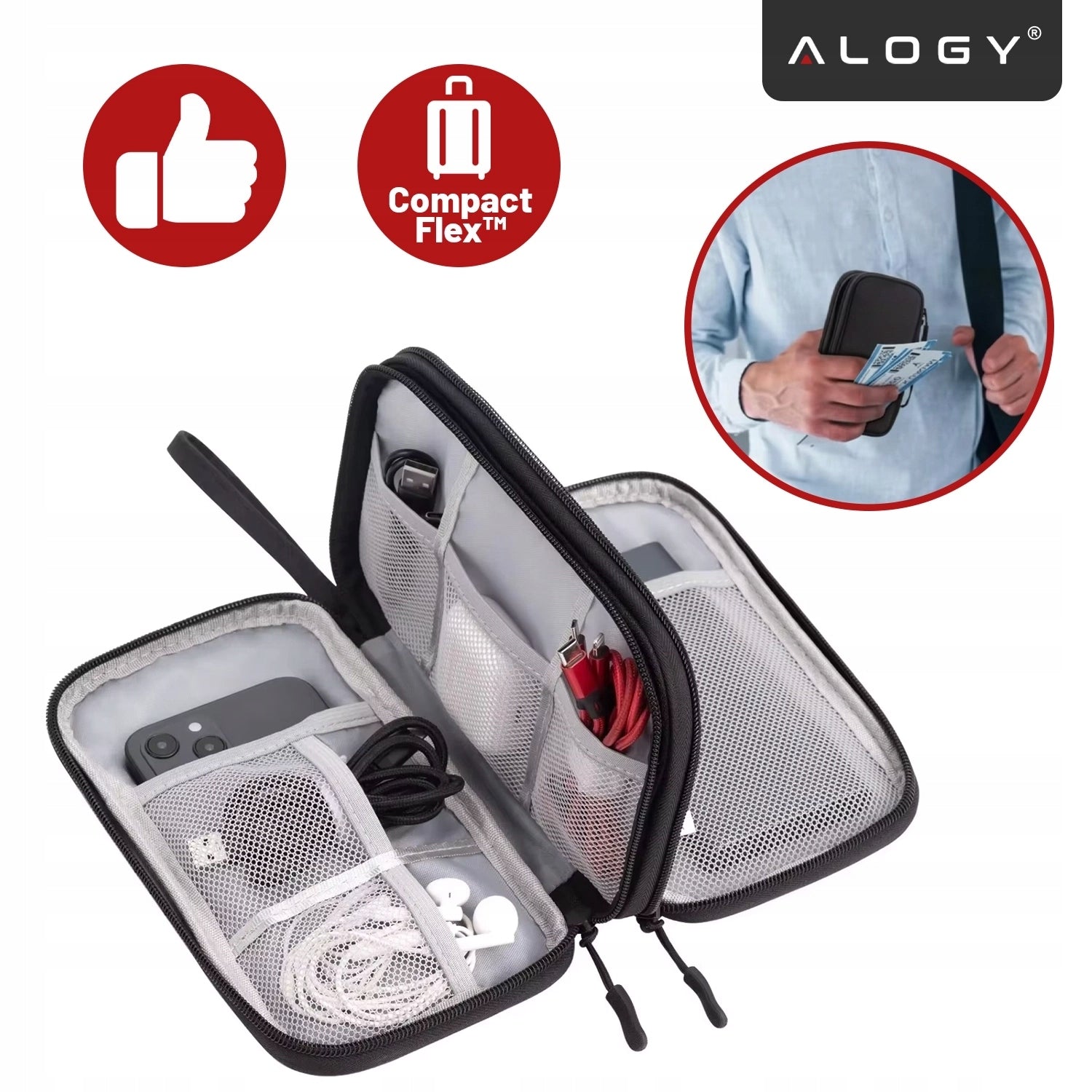 TRAVEL ORGANIZER COVER CABLE BAG CHARGER ELECTRONICS CASE XL EAN (GTIN) 5905601834328