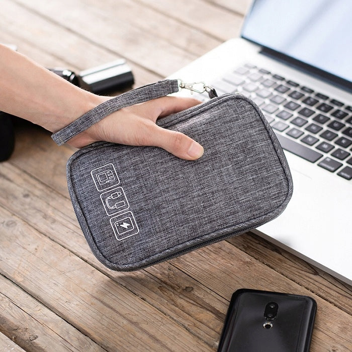 TRAVEL ORGANIZER FOR CABLES AND CHARGERS ELECTRONICS BAG COVER GREY Customs tariff code 39259020