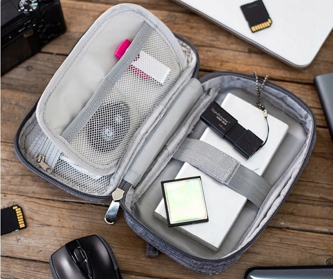 TRAVEL ORGANIZER FOR CABLES AND CHARGERS ELECTRONICS BAG COVER GREY Manufacturer code Organizer Kabli