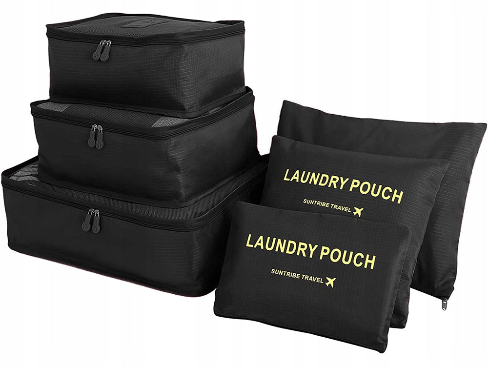 TRAVEL ORGANIZERS FOR SUITCASE LAUNDRY NET X6 TOURIST FOR CLOTHES Color black
