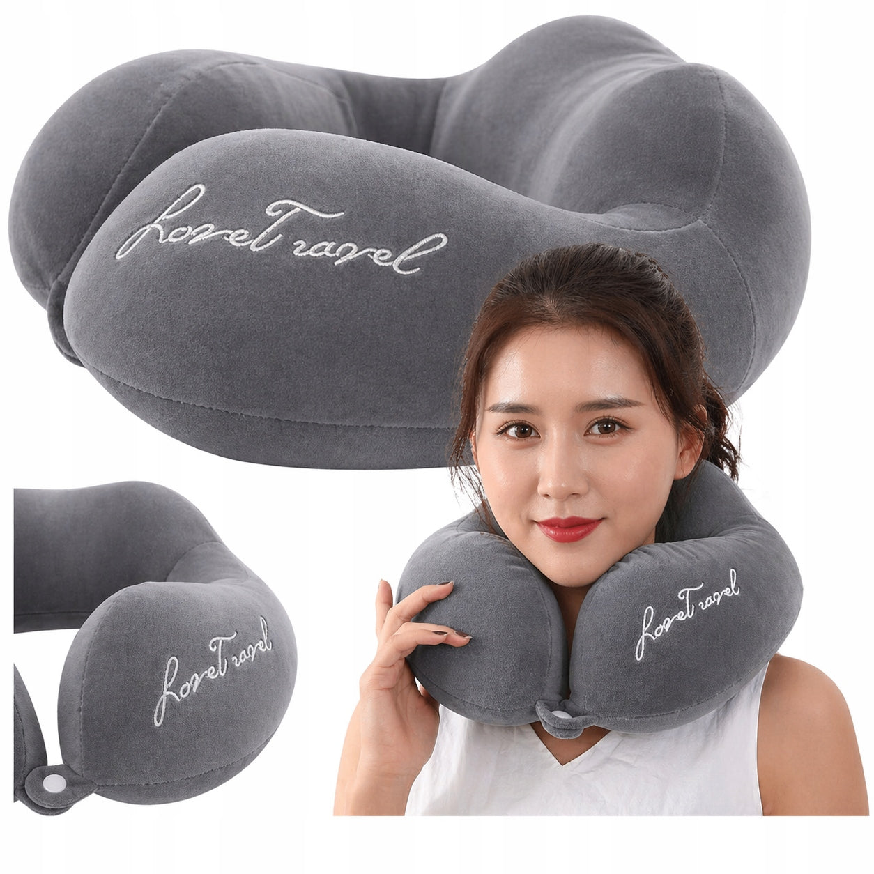 TRAVEL PILLOW CROISSANT NECK HEADREST FOR TOURIST CAR AIRPLANE