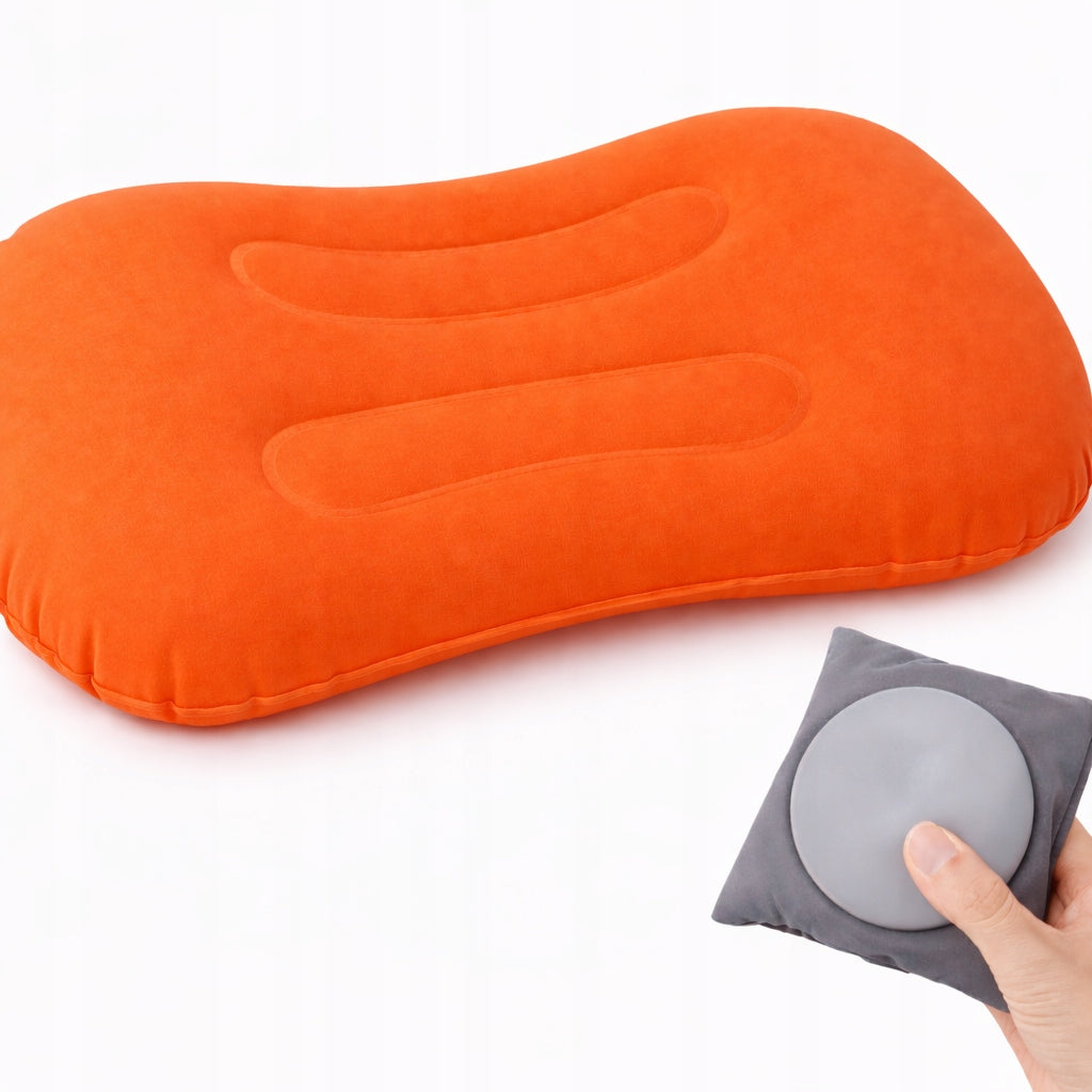 TRAVEL PILLOW Inflatable Tourist Camping for Car Orange
