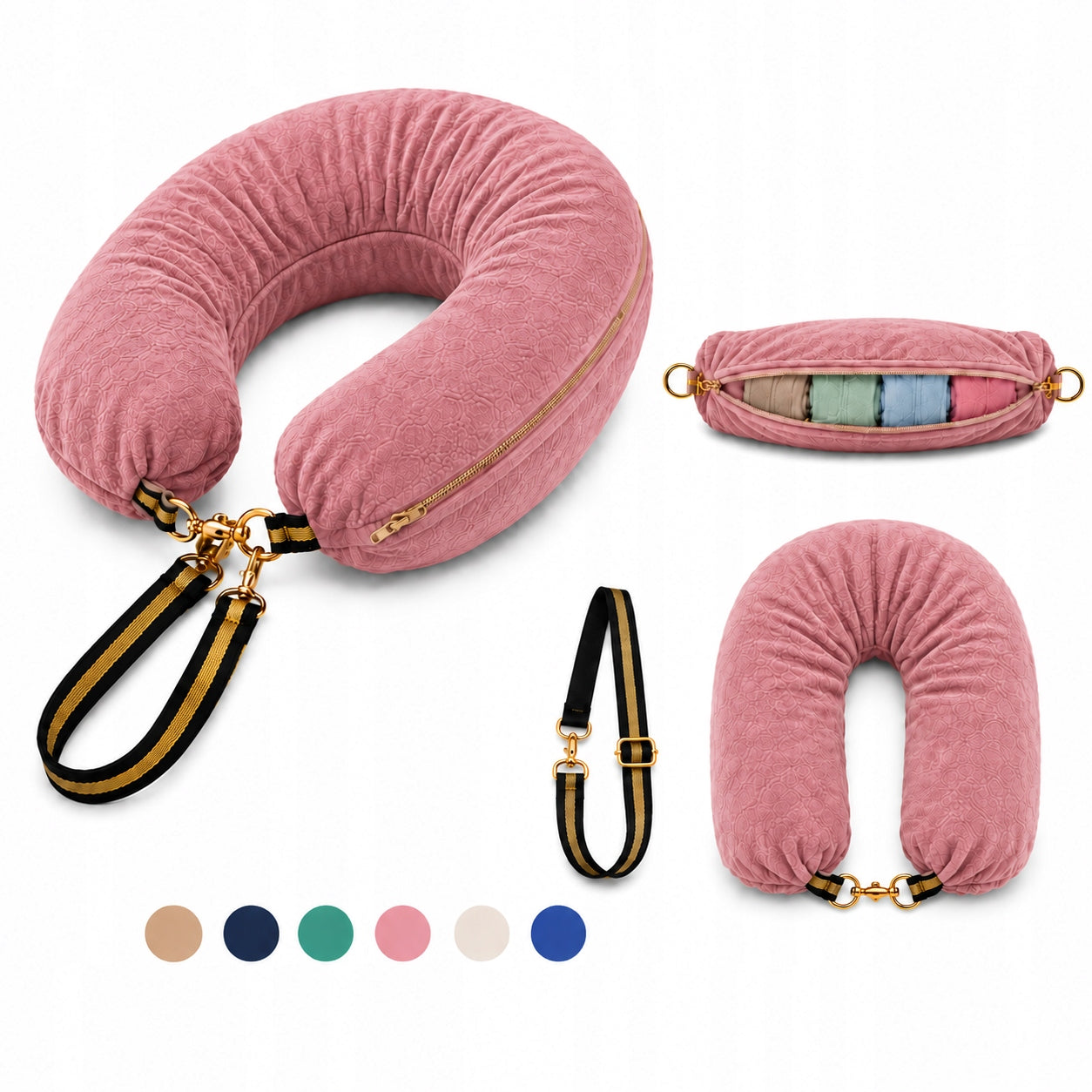 TRAVEL PILLOW TOURIST CROISSANT FOR AIRPLANE NECK STORAGE FOR CLOTHES