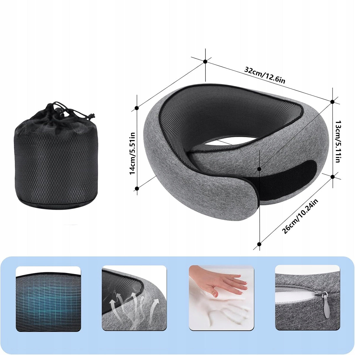 TRAVEL PILLOW TOURIST CROISSANT NECK HEADREST FOR CAR HEADBAND Brand no brand