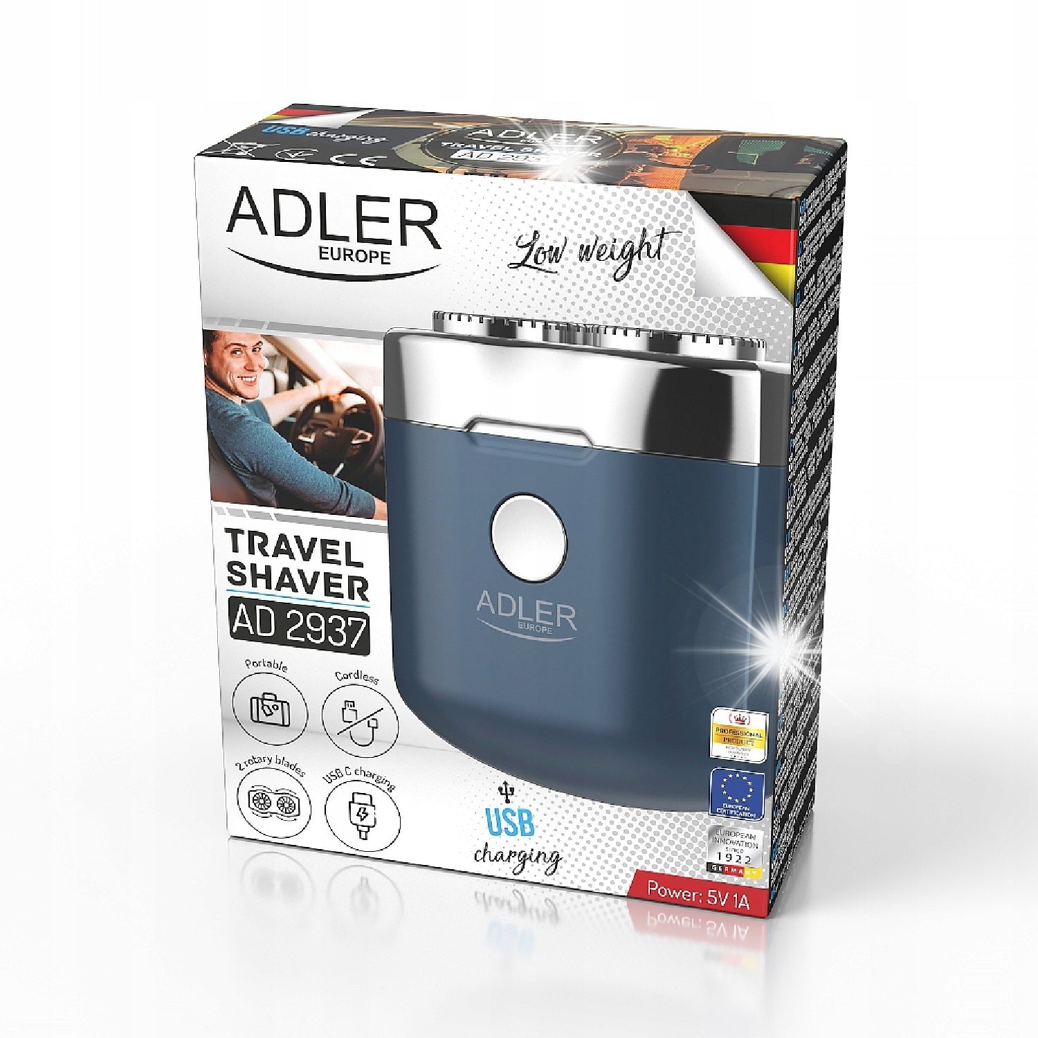 TRAVEL SHAVER TWO HEAD TRAVEL USB C
