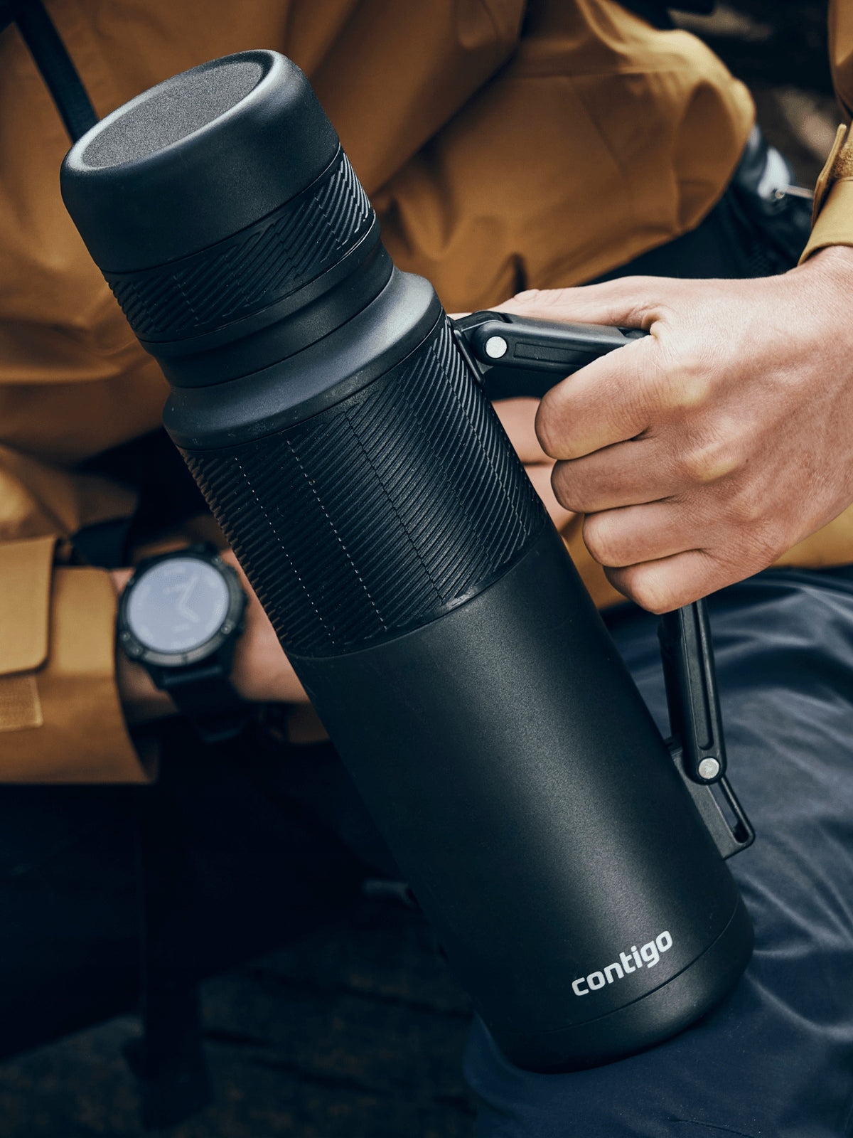 TRAVEL THERMOS CONTIGO MATTE BLACK 1200ML Color black
