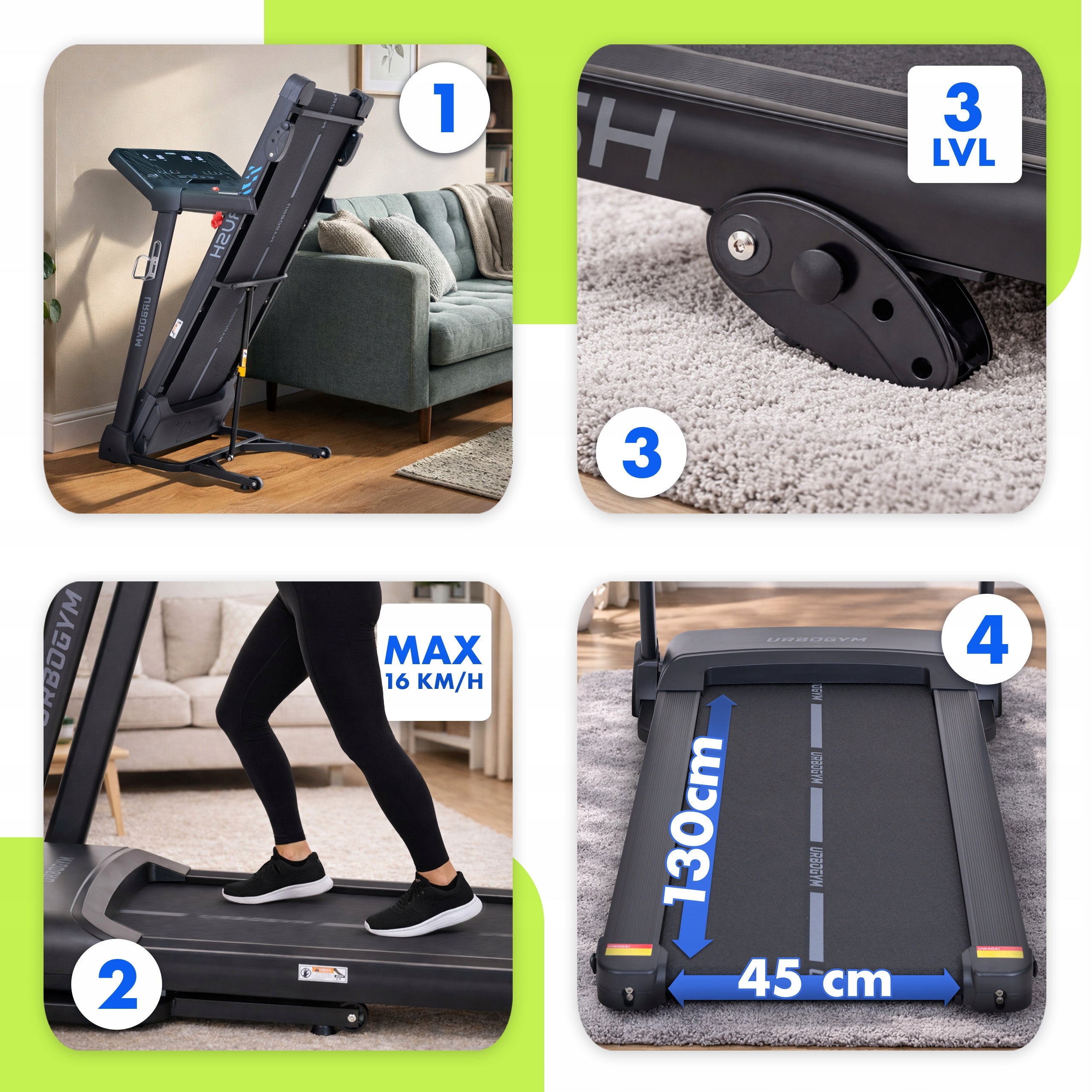 TREADMILL ELECTRIC HOME RUSH TILT ADJUSTMENT FOLDABLE BLUETOOTH Manufacturer code 5904906085787