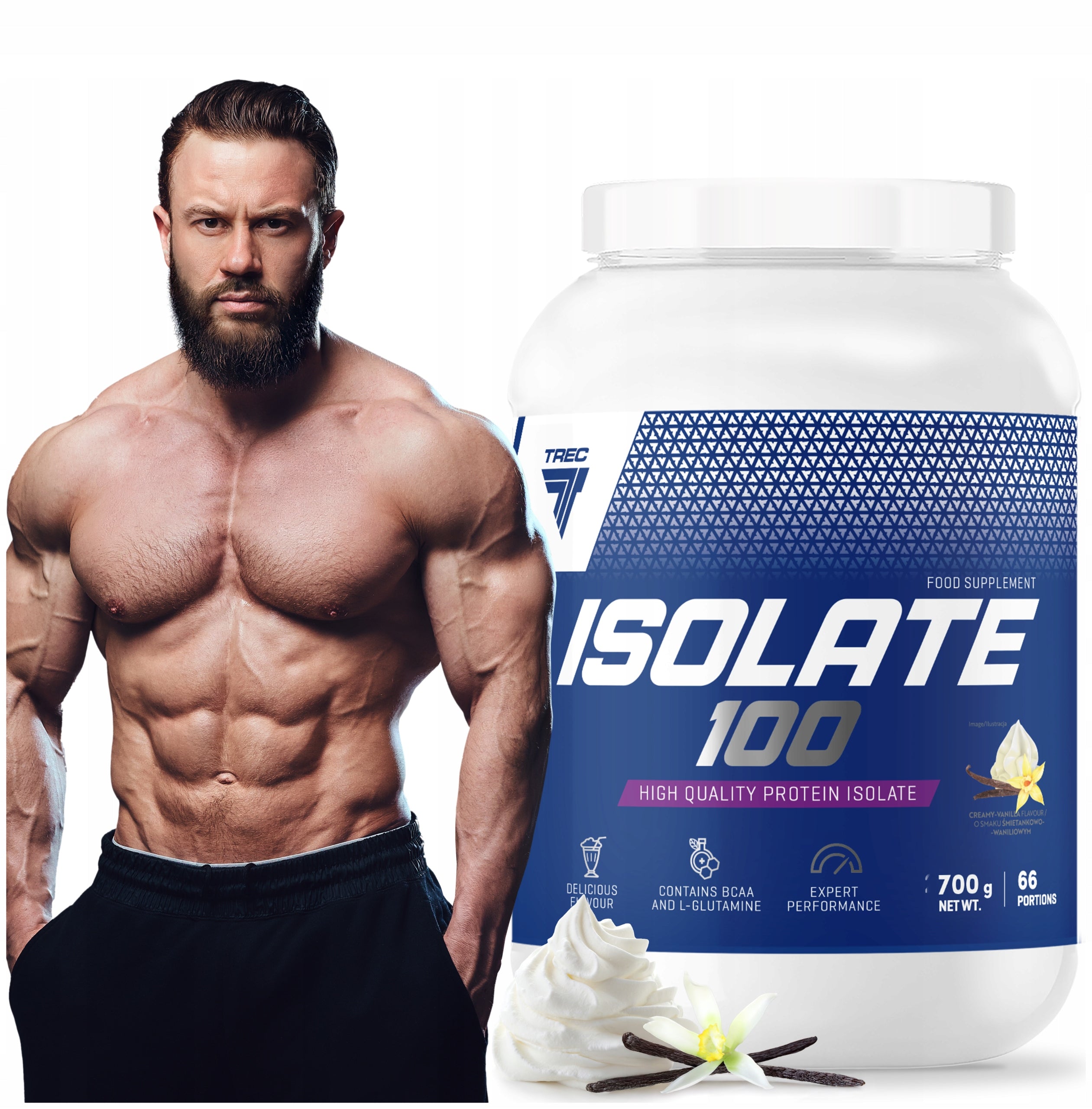 TREC ISOLATE 100 PROTEIN WPI ISOLATE STRENGTH MASS SCULPTURE PROTEIN SUPPLEMENT| 700g
