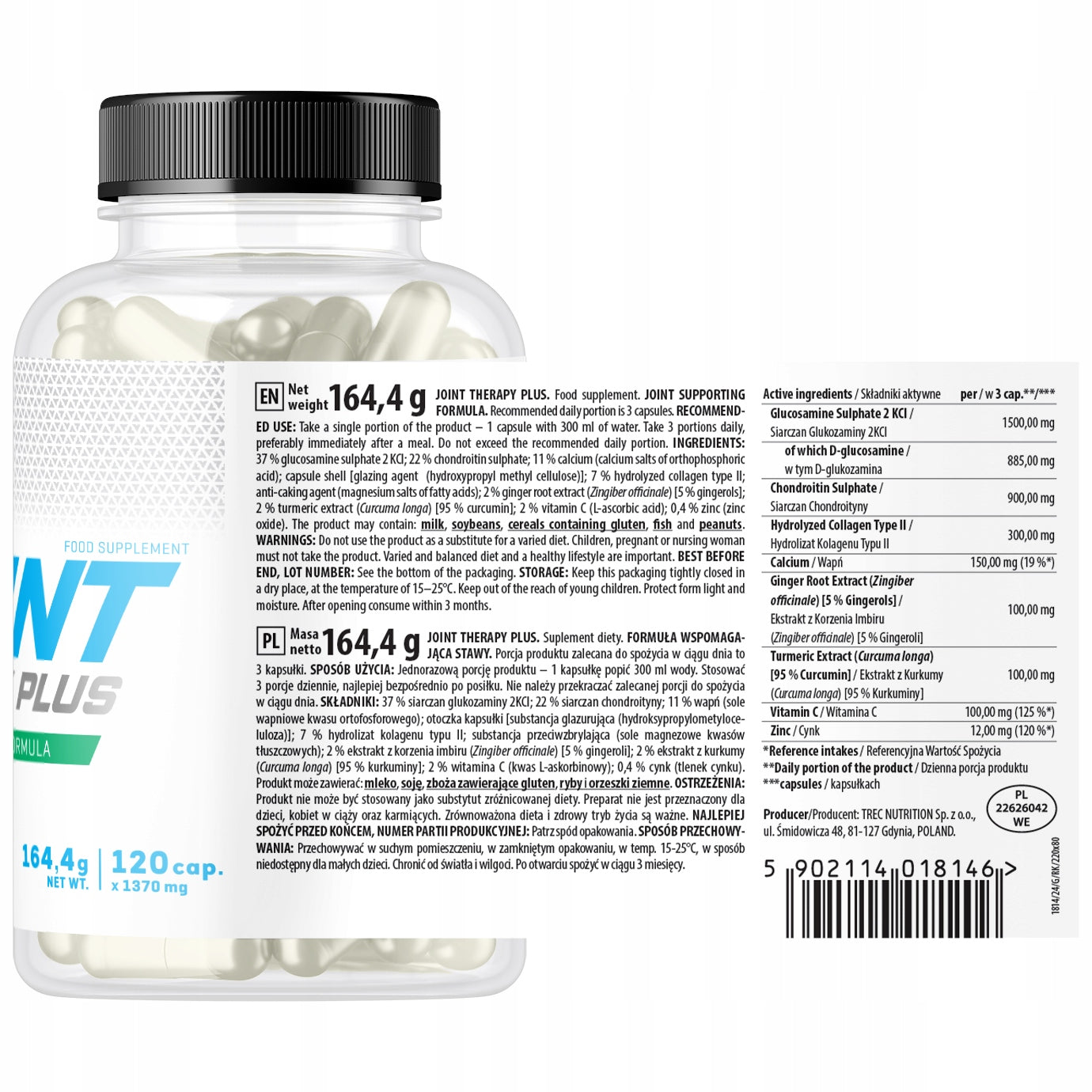 TREC Joint Therapy Plus 120caps. HEALTHY JOINTS EAN (GTIN) 5902114012519