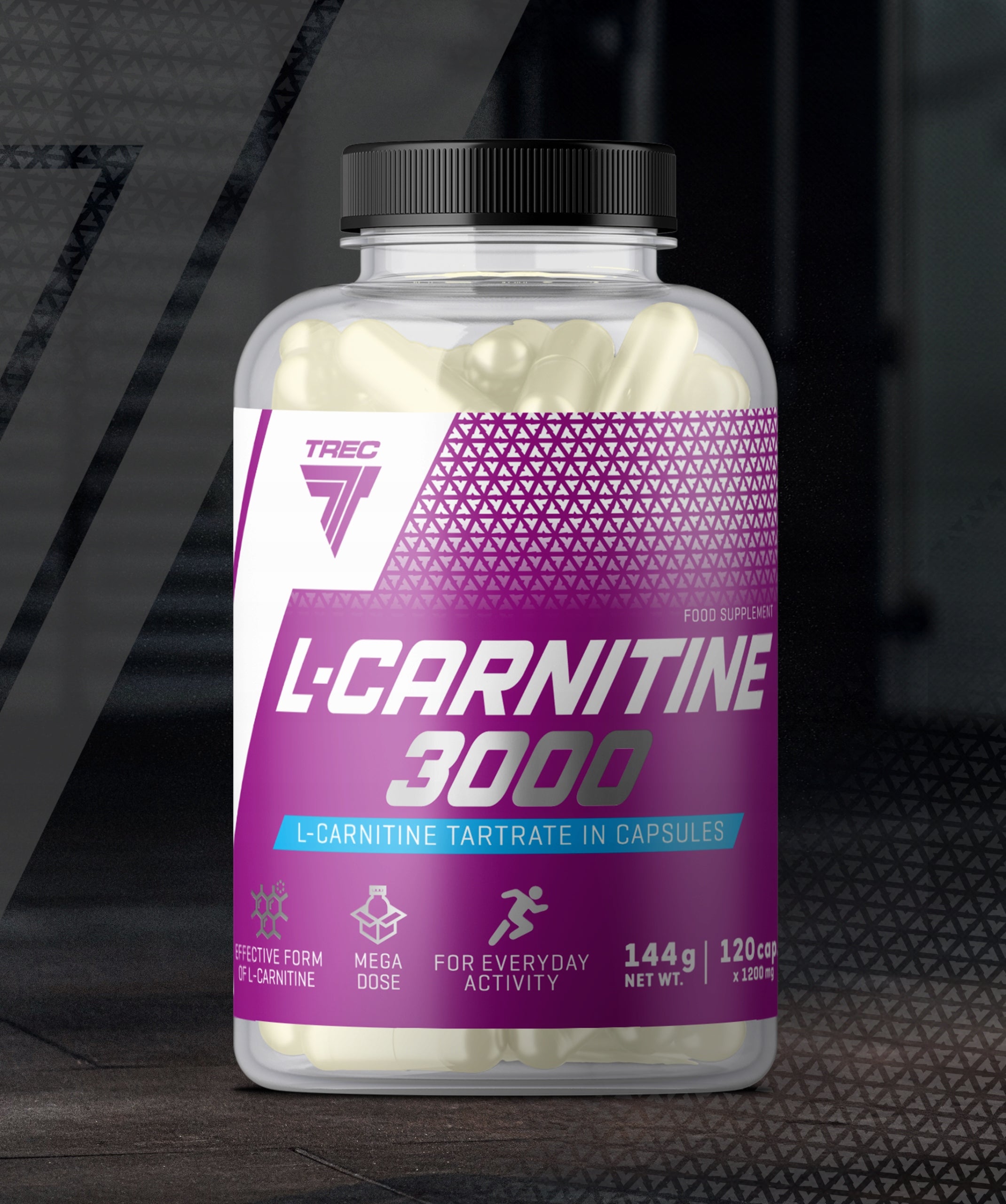 TREC NUTRITION L-CARNITINE 3000 120 CAPSULES FOR FAT REDUCTION Packaging status original