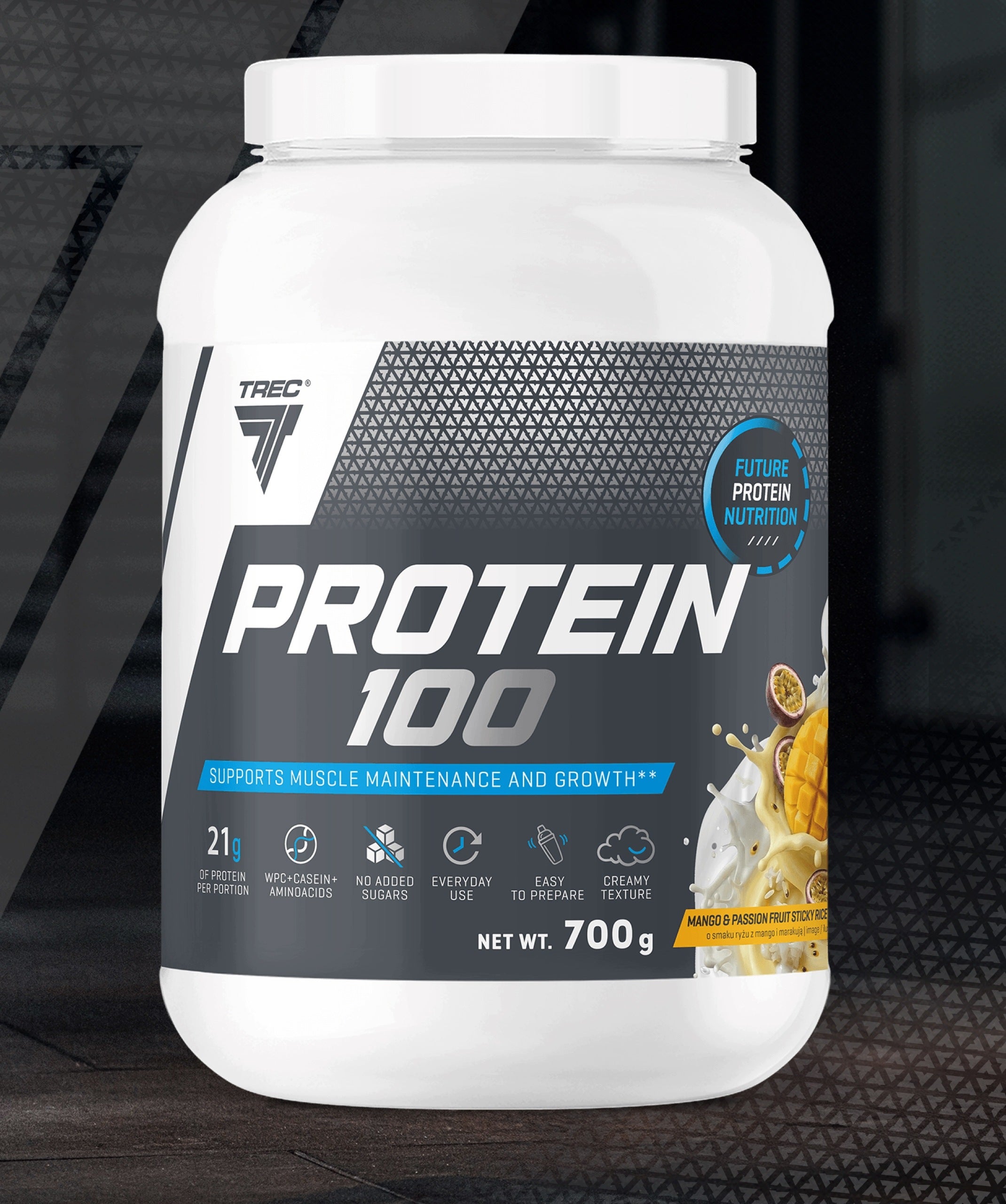TREC PROTEIN 100 Protein Conditioner WPC CASEIN|700 g mango passion fruit Packaging status original