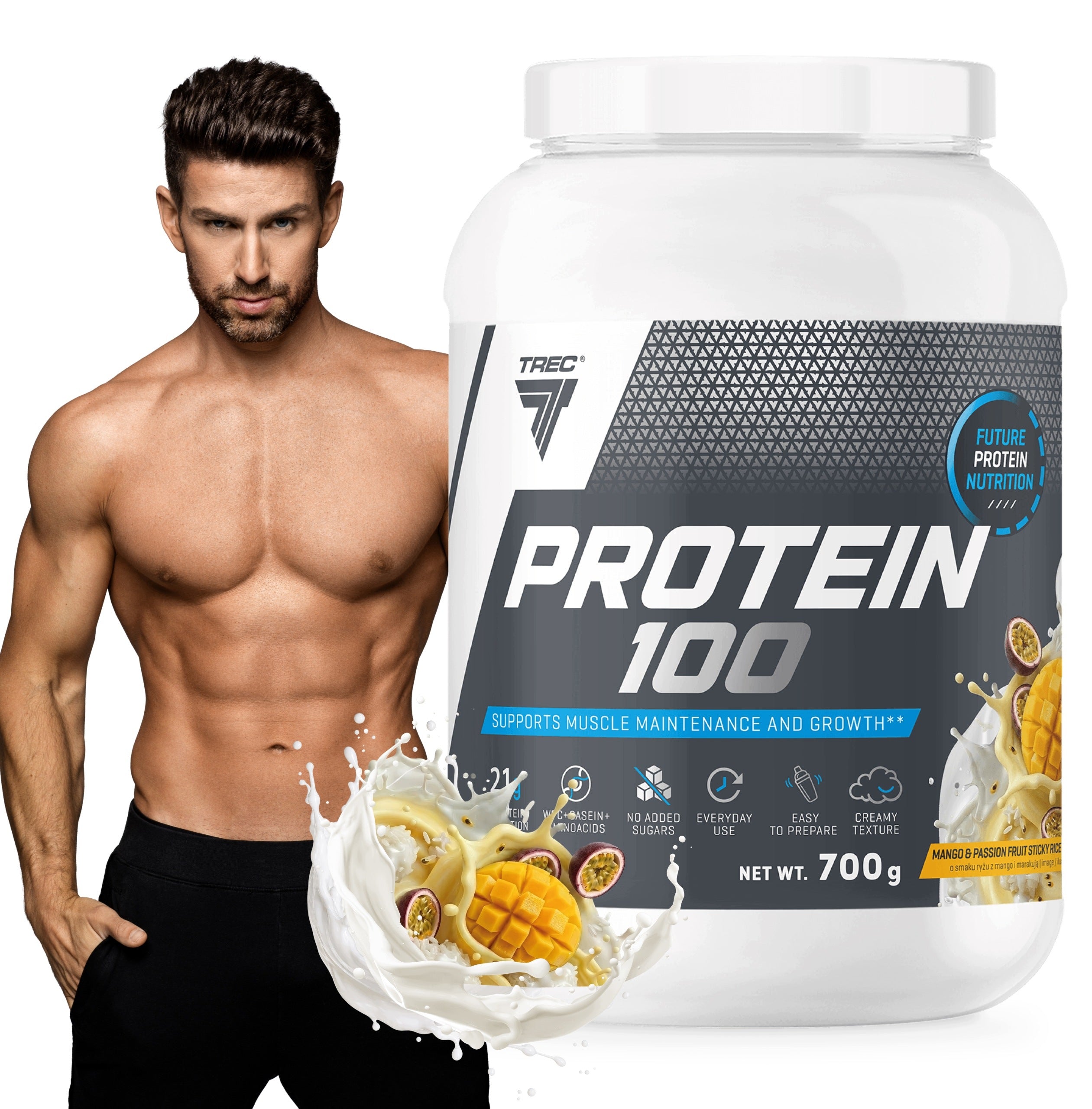TREC PROTEIN 100 Protein Conditioner WPC CASEIN|700 g mango passion fruit