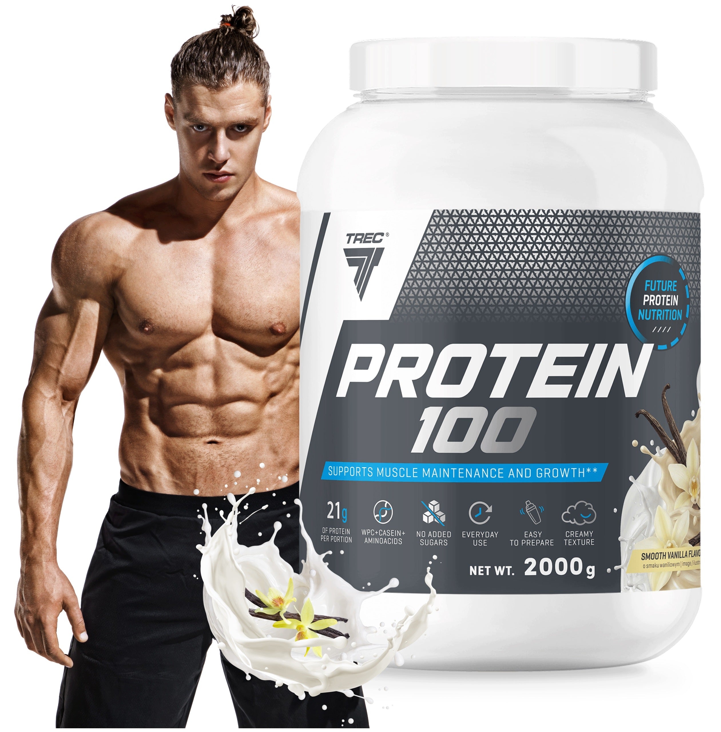 TREC PROTEIN 100 Protein Conditioner WPC Protein For Mase Strength Sculpture|2000 g