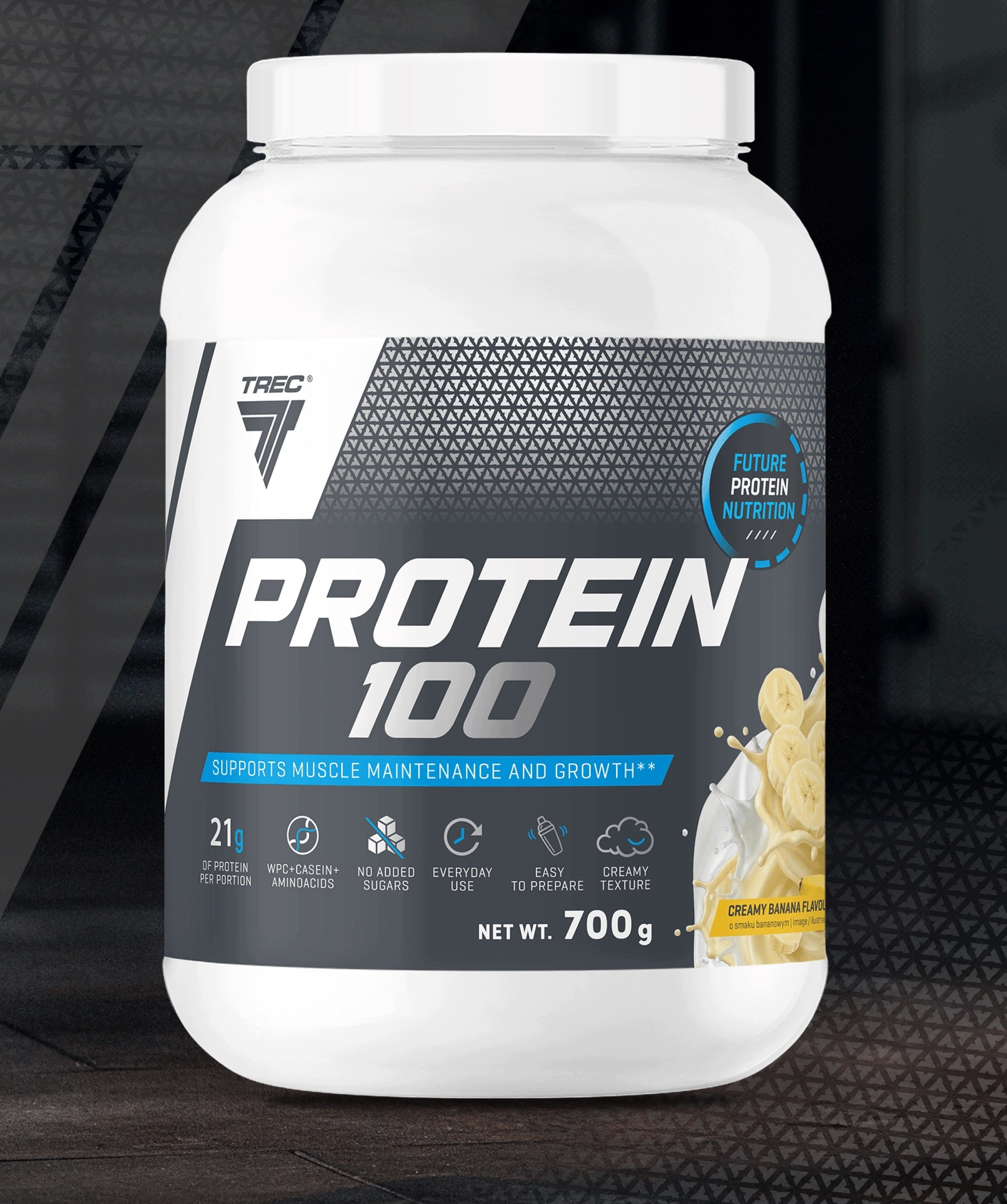 TREC Protein Conditioner with WPC PROTEIN 100 700g Protein for Muscle Mass and Strength Packaging status original