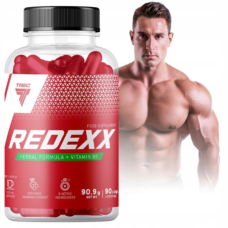 TREC REDEXX 90 capsules contains Caffeine Vitamin B6 Chromium Pantothenic Acid