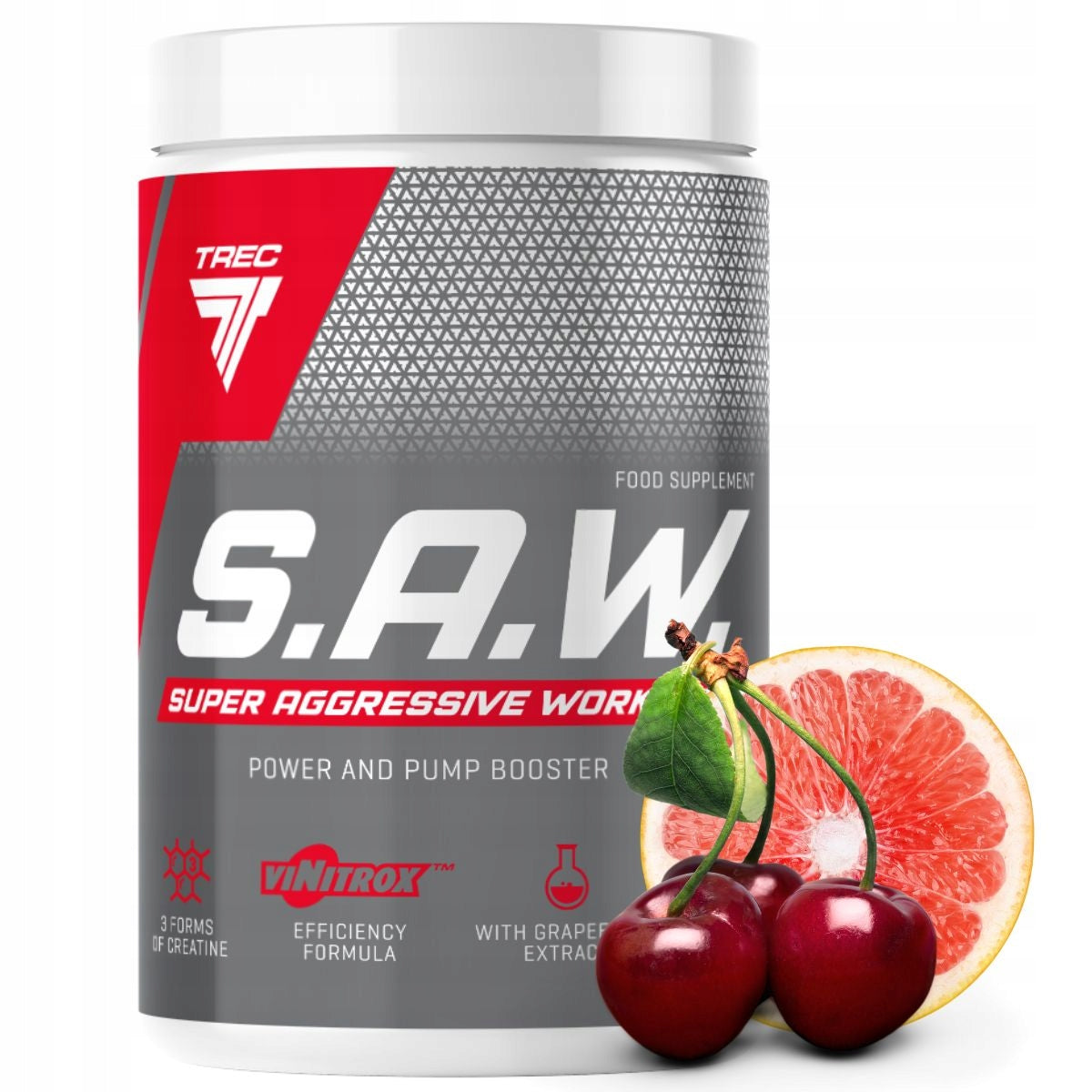 TREC S.A.W. 400g PRE-WORKOUT PUMP SAW | CHERRY GREJFRUIT Expiration date at least 1 year from the date of purchase