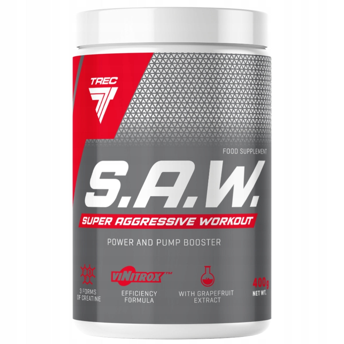 TREC S.A.W. 400g PRE-WORKOUT PUMP SAW | CHERRY GREJFRUIT Manufacturer code 24352#CHERRY-GRAPEFR
