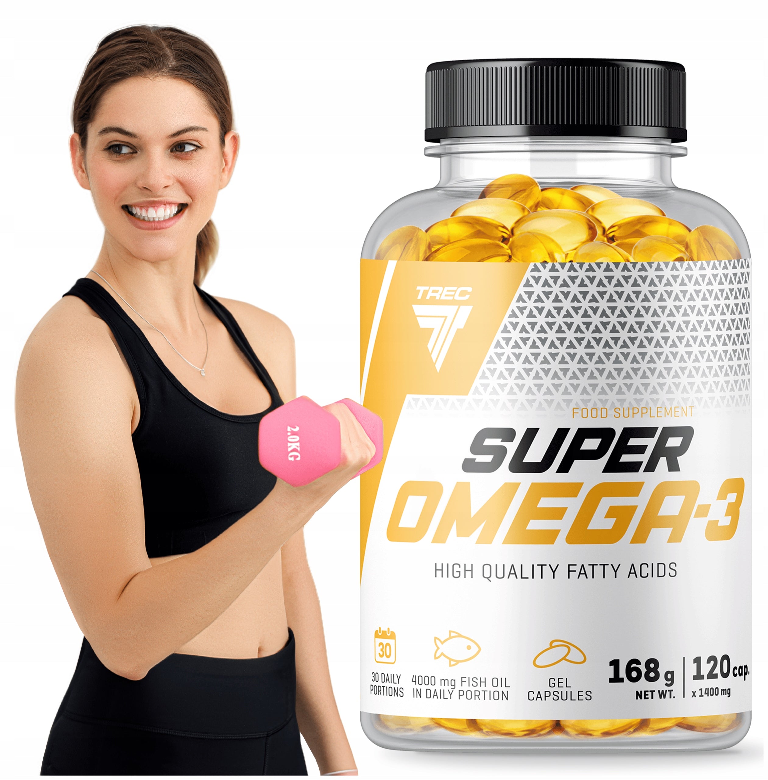 TREC SUPER OMEGA 3 HEALTHY FATS EPA DHA FISH OIL VITAMIN E|120 capsules
