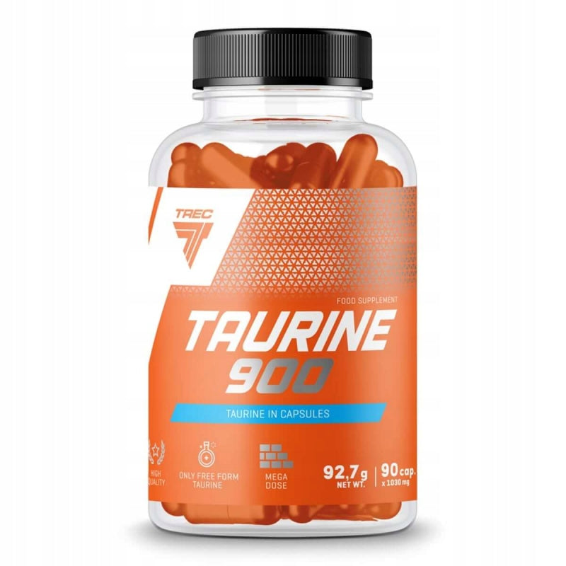 TREC TAURINE 900 90 caps. Taurine HIGH DOSE Expiration date at least six months from the date of purchase
