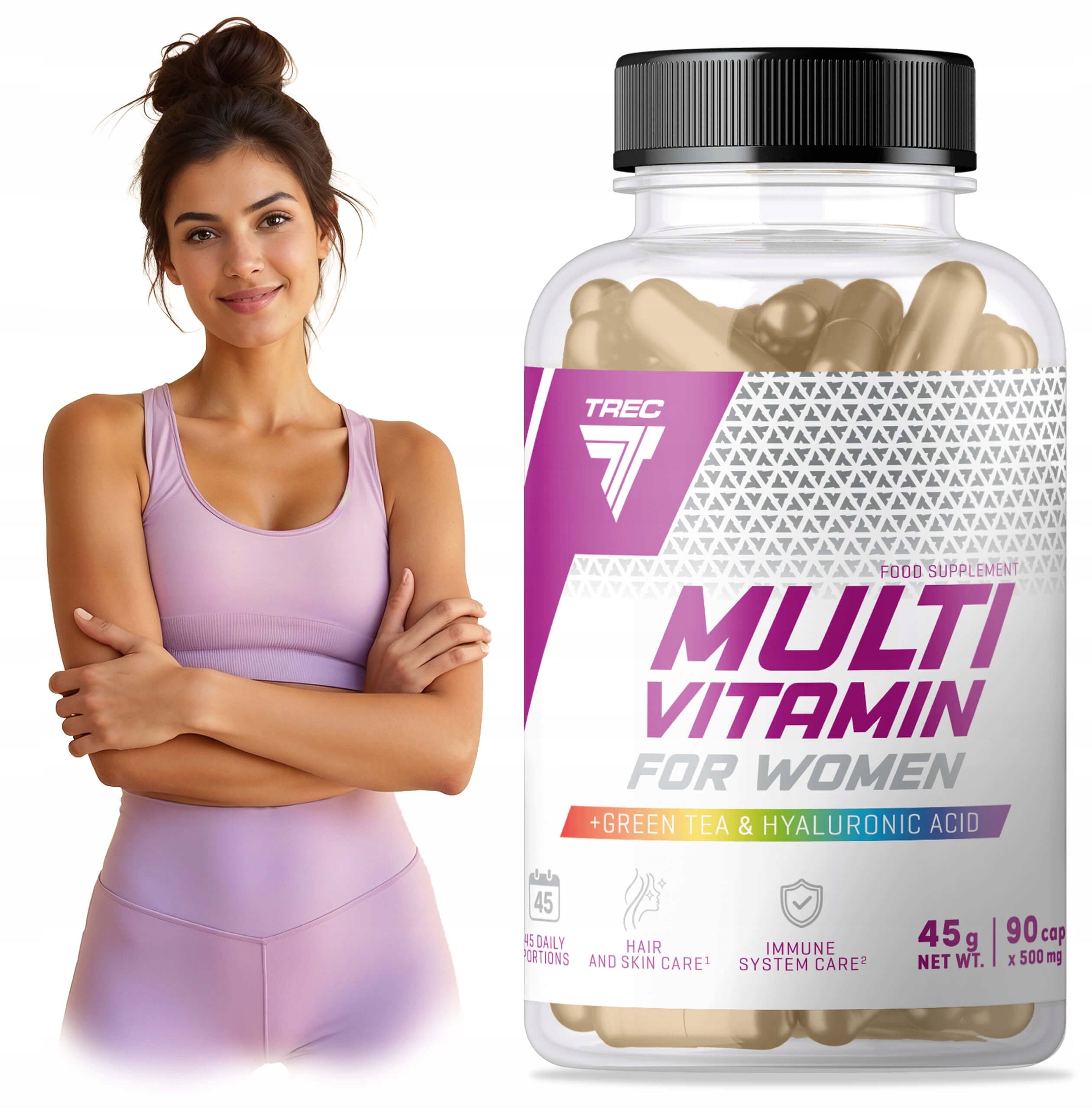 TREC Vitality MULTIVITAMIN FOR WOMEN Vitamins Collagen Hydrolysate|90caps.