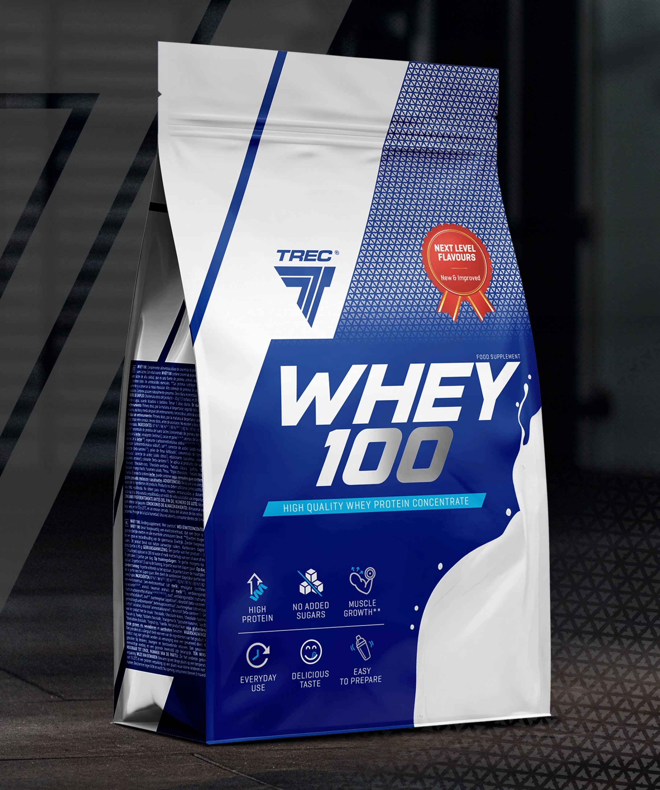 TREC WHEY 100 700g NUTRIENT PROTEIN FOR MASS WPC concentrate NO ADDES SUGARS Packaging status original