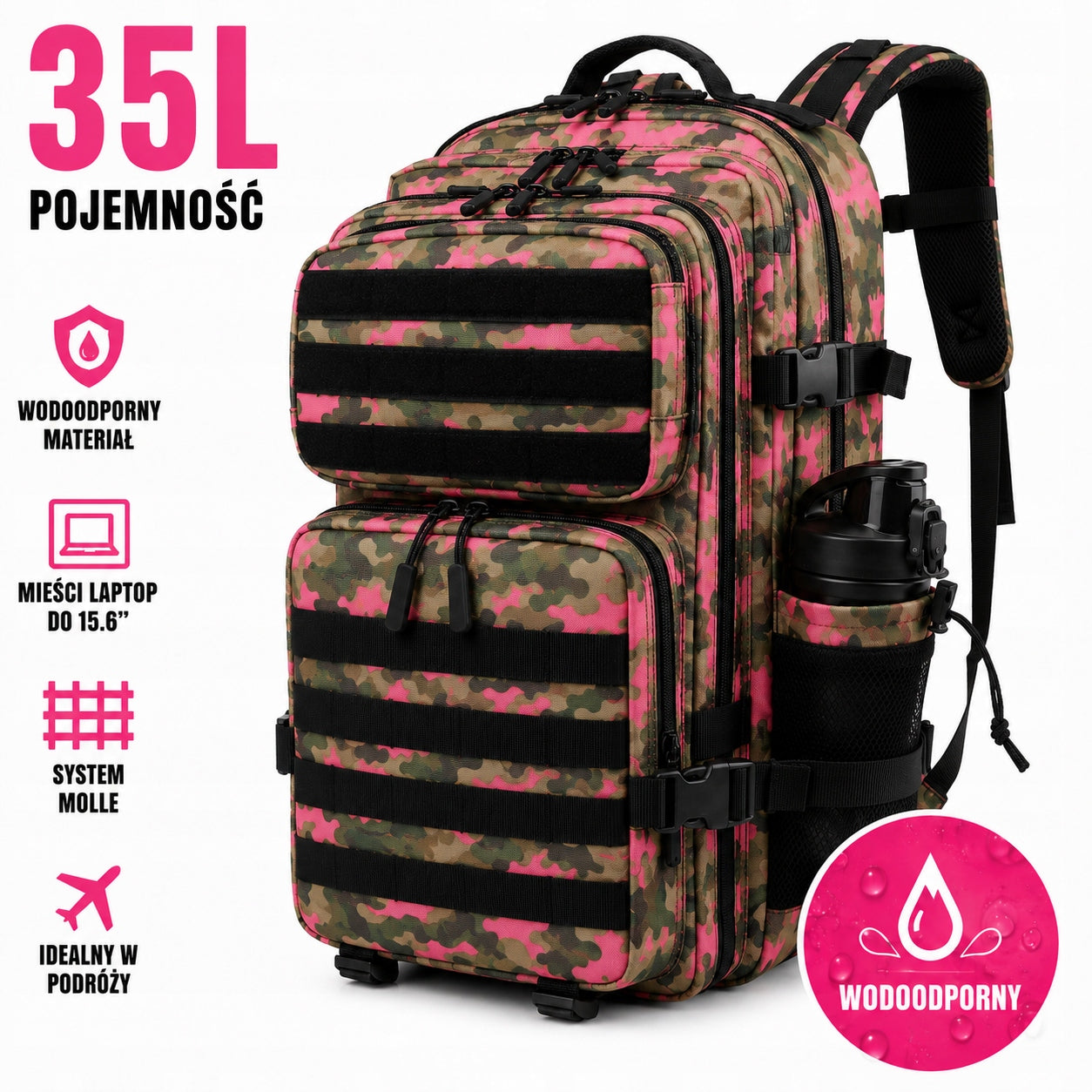 TREKKING BACKPACK 35L HIKING TACTICAL MOUNTAIN SURVIVAL CAMPING