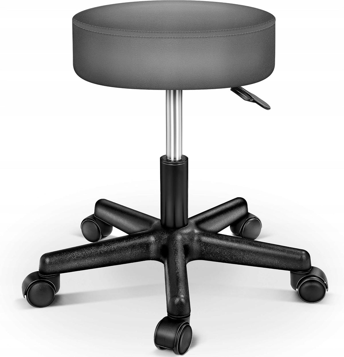 TRESKO SWIVEL STOOL ON WHEELS GREY ADJUSTABLE BARBER BAR STOOL 150KG