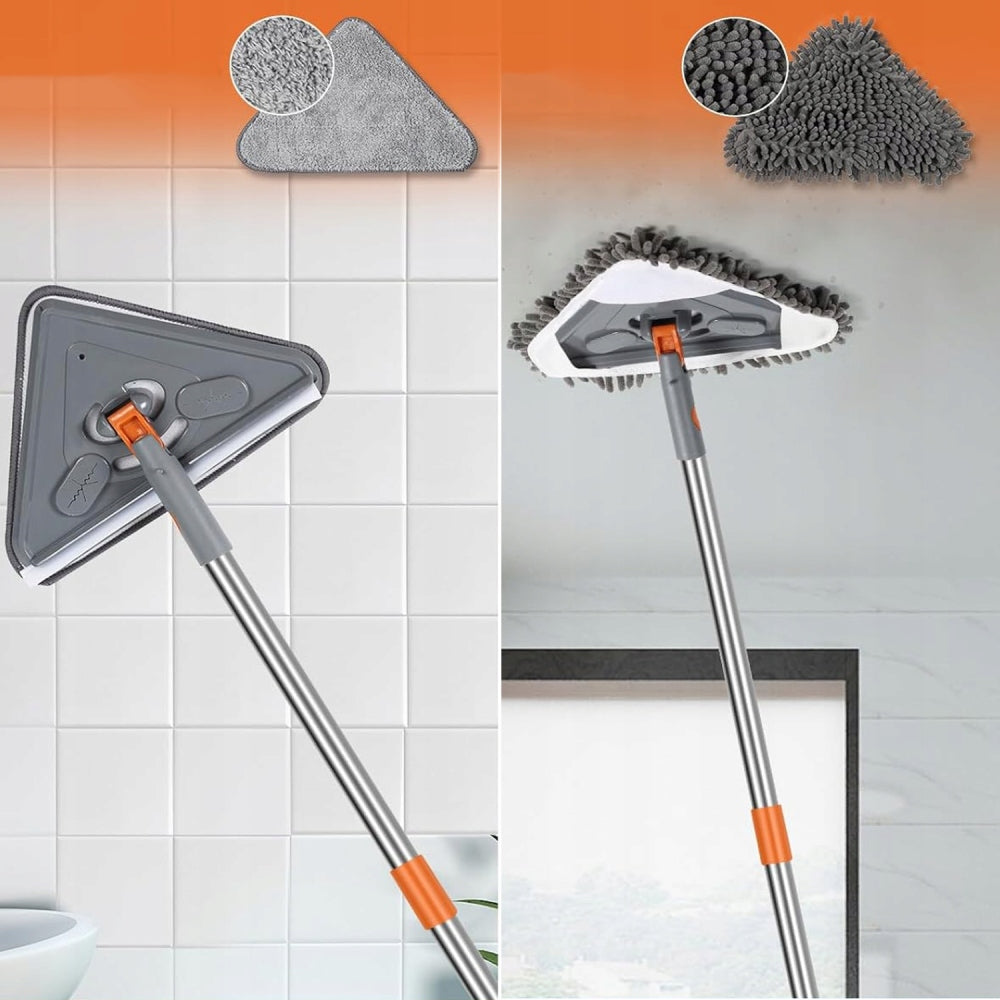 TRIANGULAR FLAT ROTARY MOP 360° 11 IN 1 FOR WINDOW CLEANING +6 PADS Brand no brand