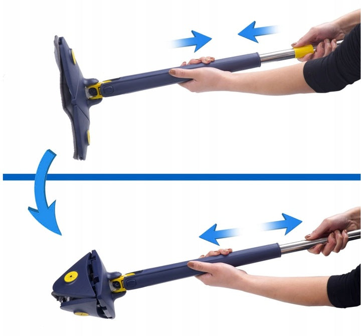 TRIANGULAR MOP WITH FLAT ROTARY SQUEEZER 360 DEGREE 3 CARTRIDGES Manufacturer code MOP TRÓJKĄTNY Z WYCISKACZEM PŁASKI