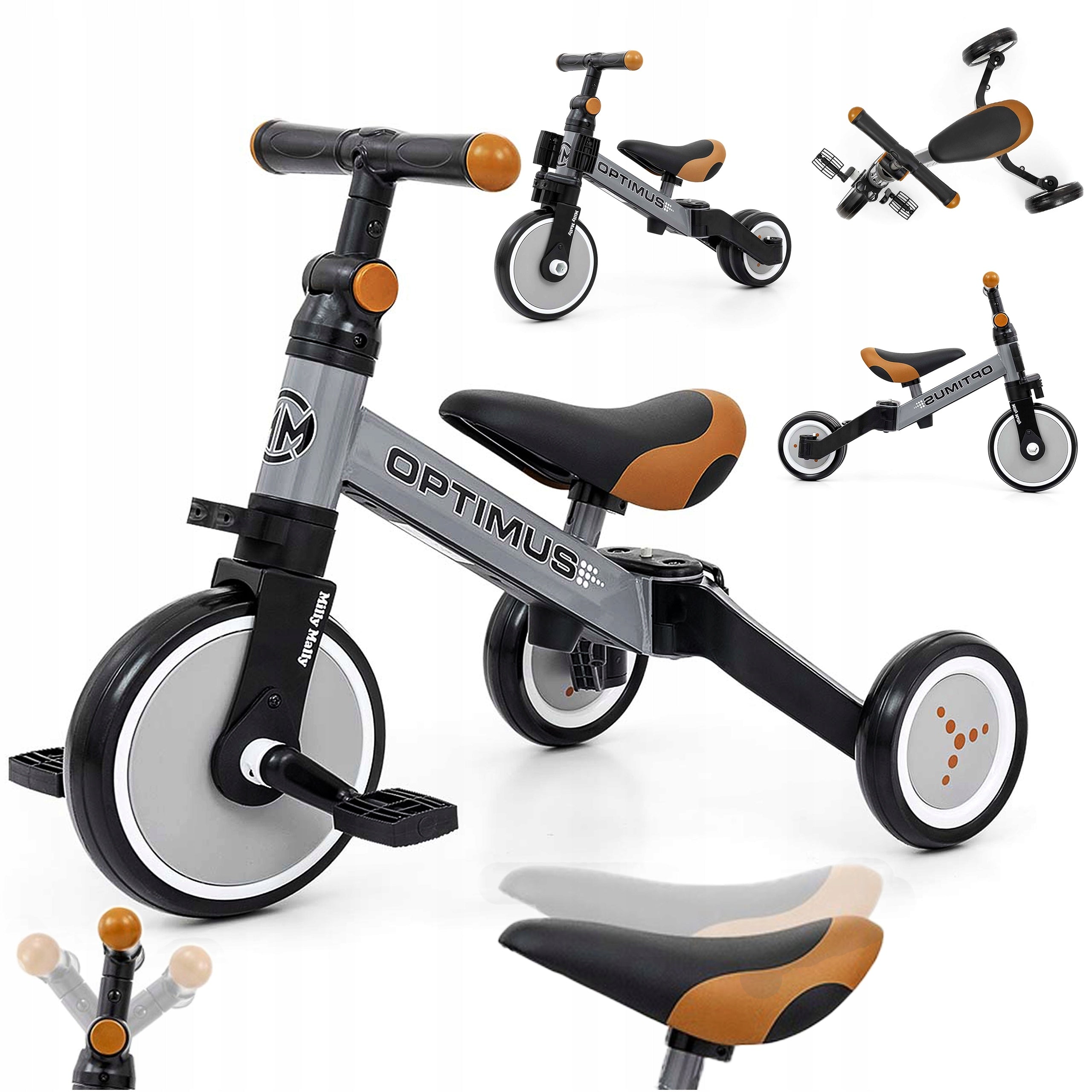TRICYCLE RUNNING RIDE OPTIMUS 4in1 EVA WHEELS ADJUSTABLE 0-25KG