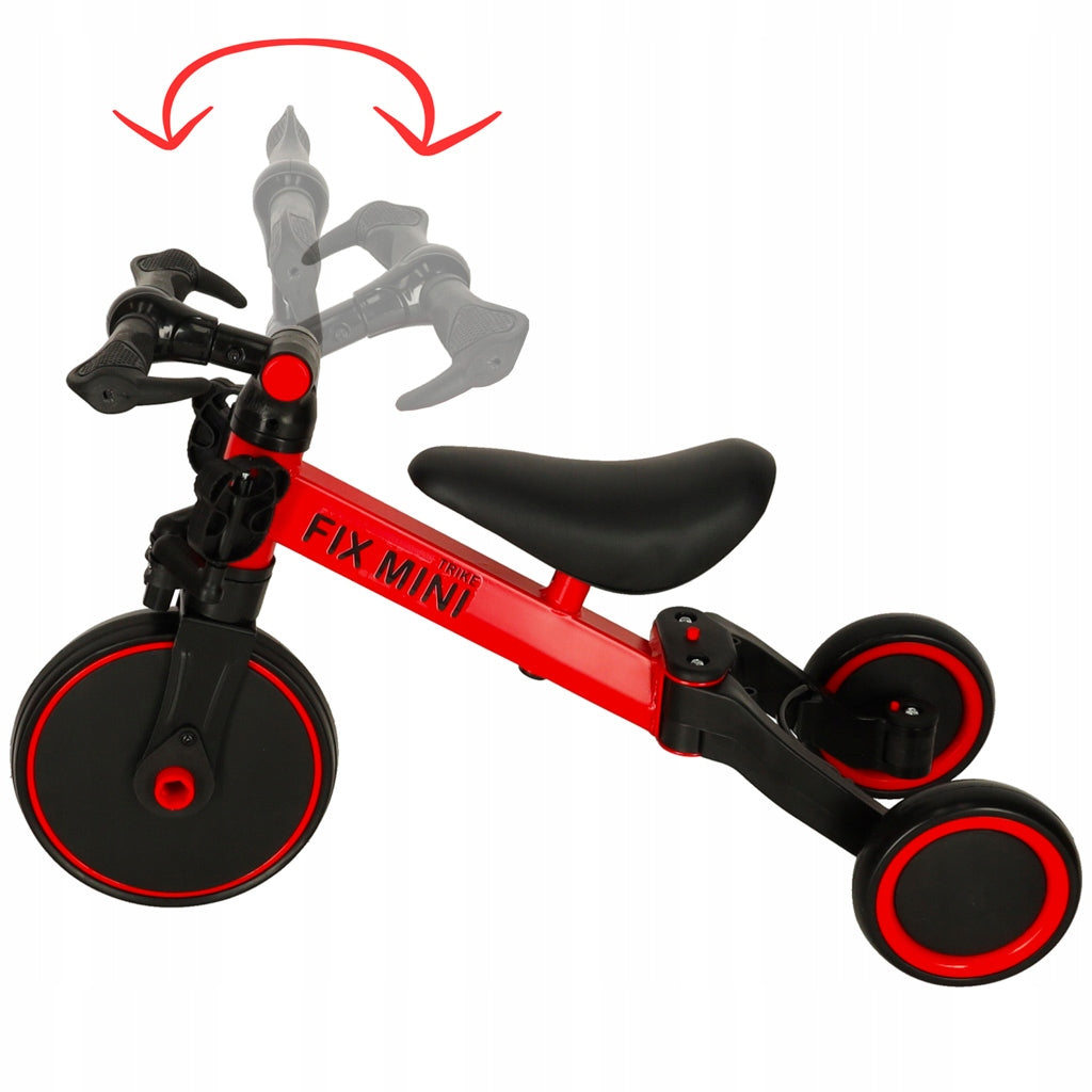 TRICYCLE WITH PEDALS CHILDREN'S BIKE FOR 2 3 4 YEAR OLD 3IN1 BIKE Color black red