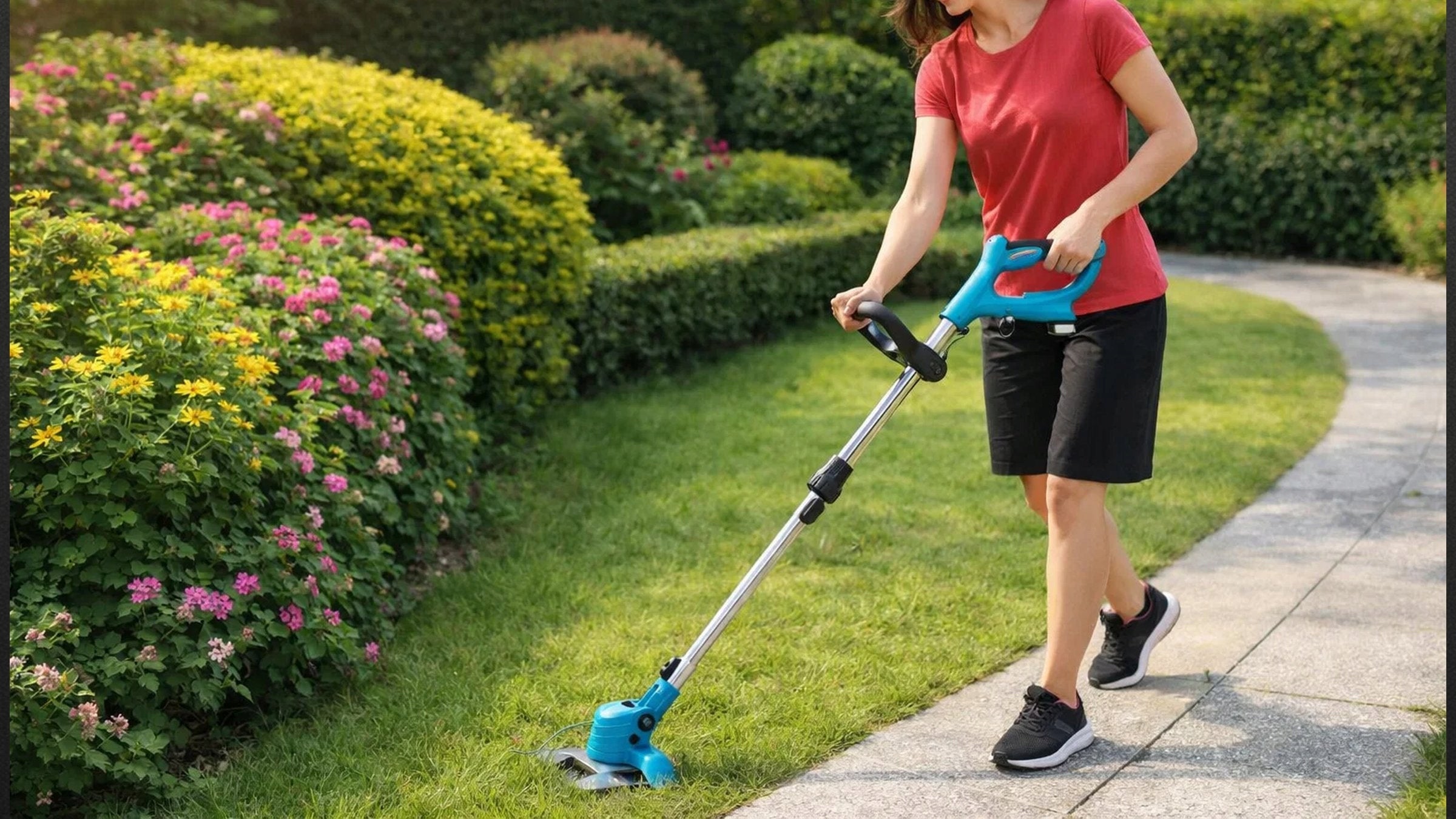 TRIMMER SCYTHE CORDLESS BRUSH CUTTER +2 BATTERIES 21V SET SHIELD Power supply rechargeable battery